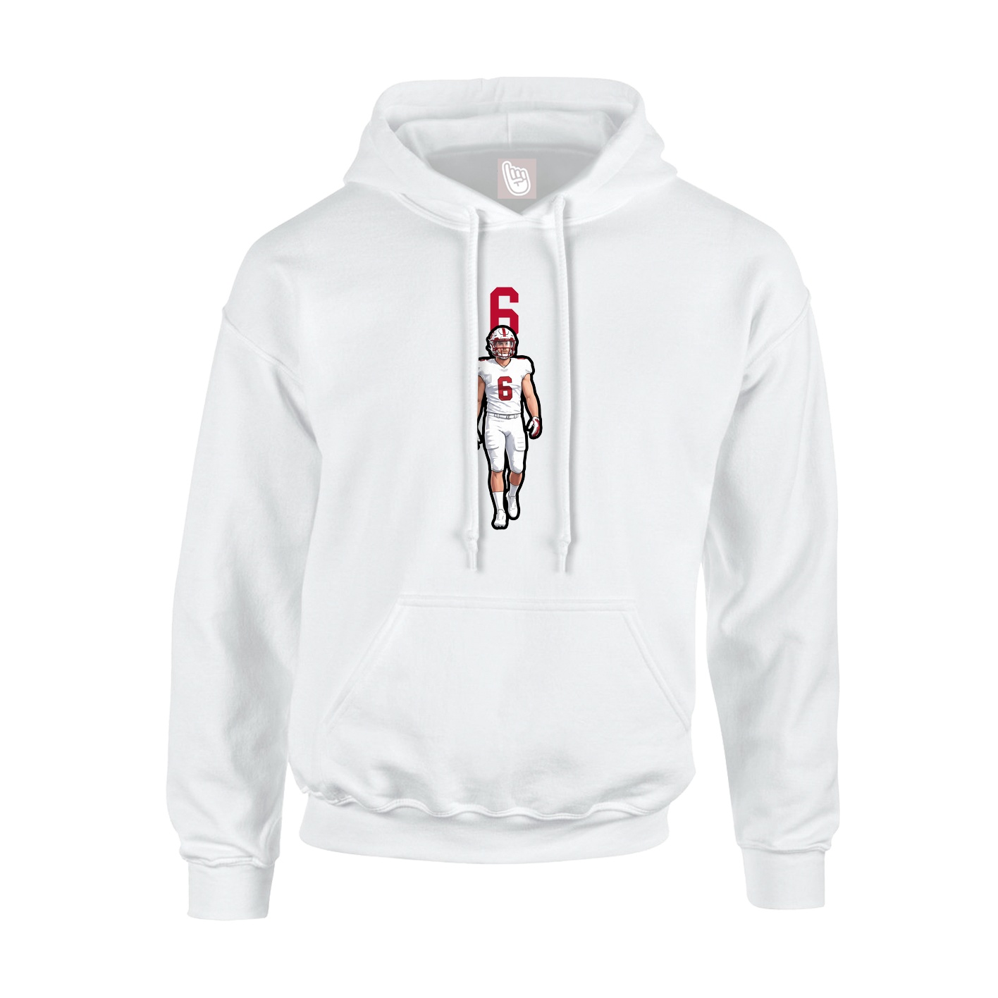 Youth Hoodie — Number Top in White