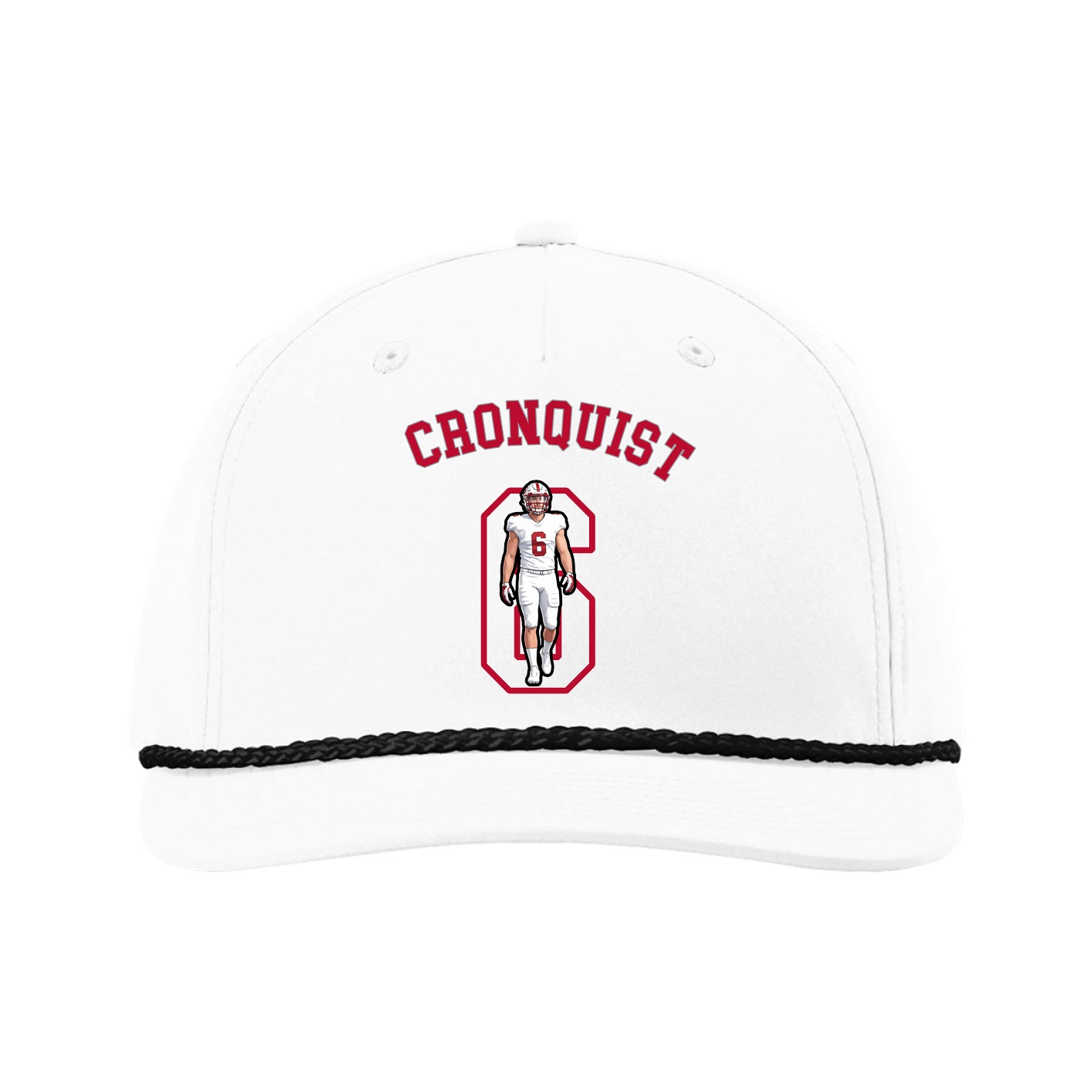 Five-Panel Classic Rope Cap — Shirsey Arch in White