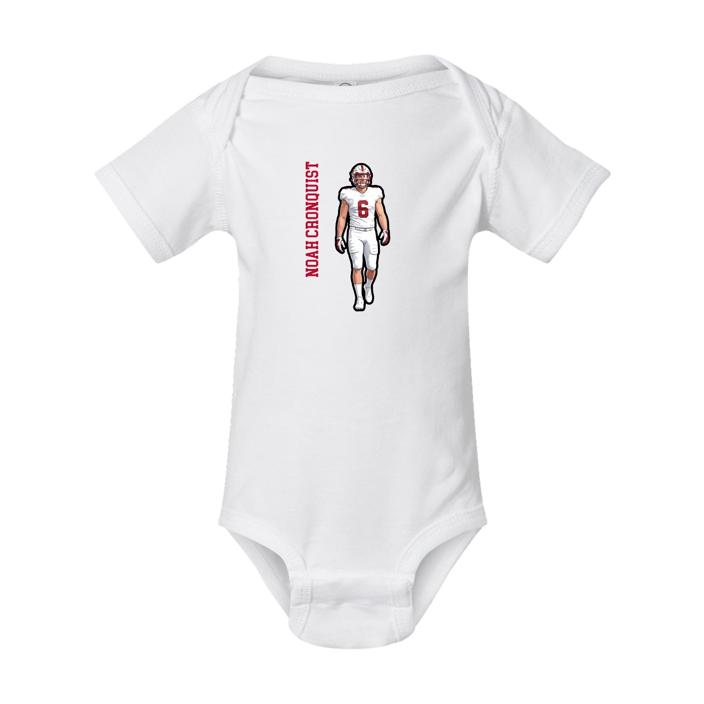 Baby Onesie — Name Vertical in White
