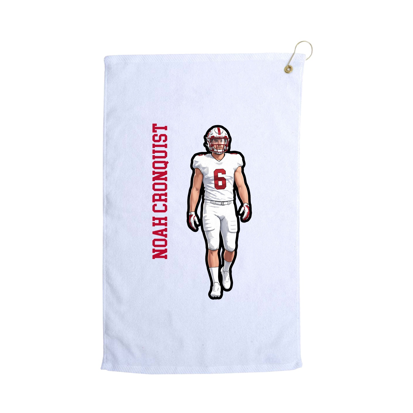 Golf Towel — Name Vertical in White
