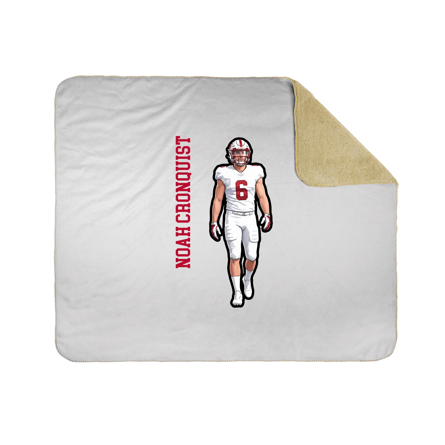 Throw Blanket — Name Vertical in White