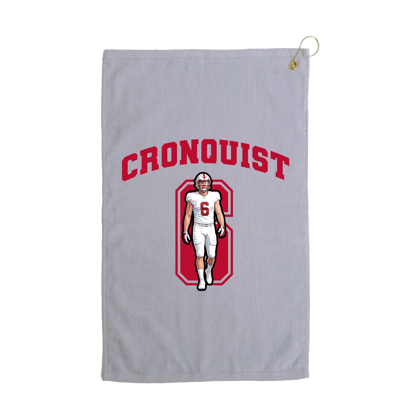 Golf Towel — Number in Grey