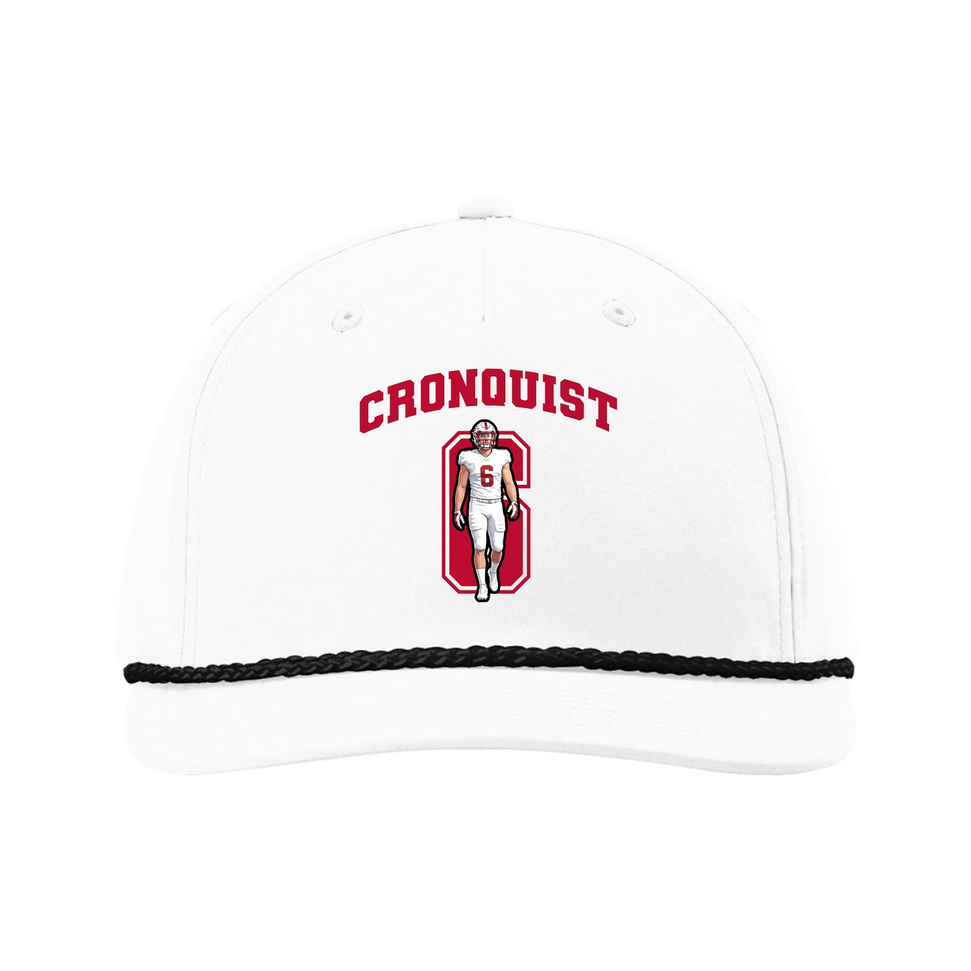 Five-Panel Classic Rope Cap — Number in White