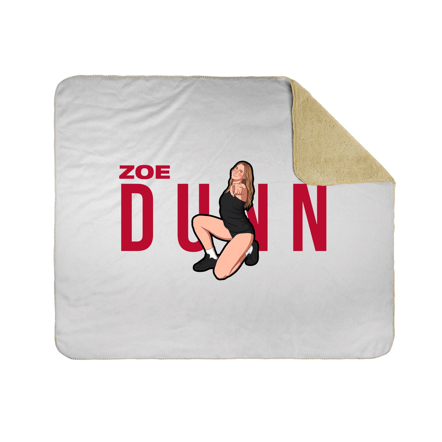 Throw Blanket — Player Name in White