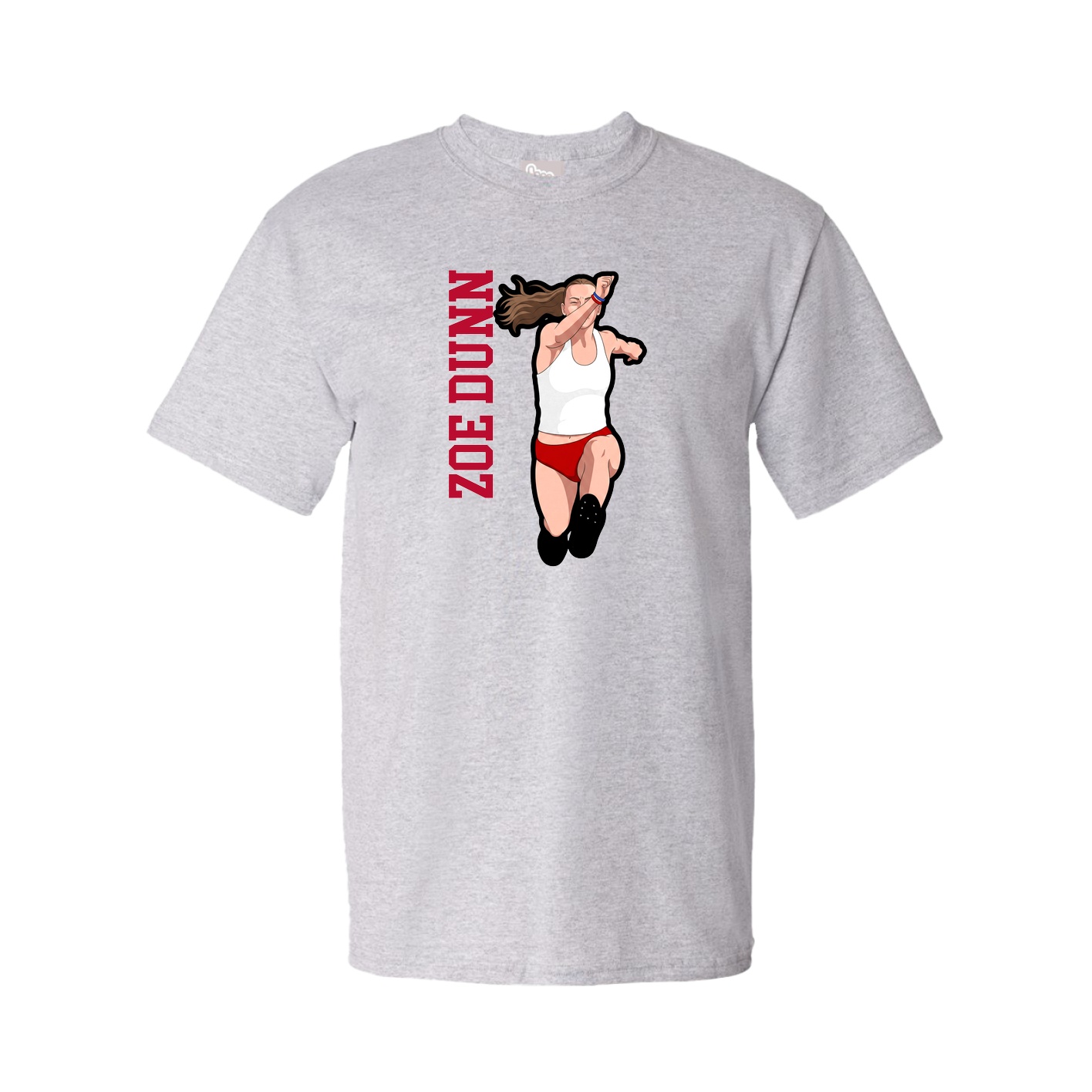 Youth Tee — Name Vertical in Grey