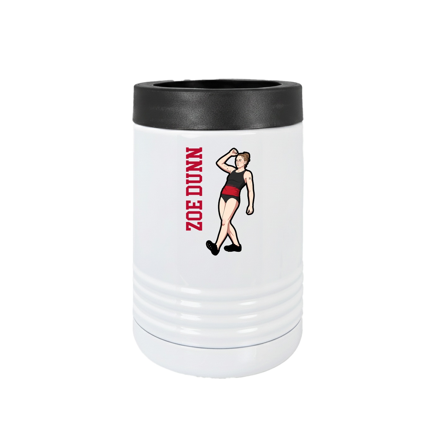 Beverage Holder — Name Vertical in White