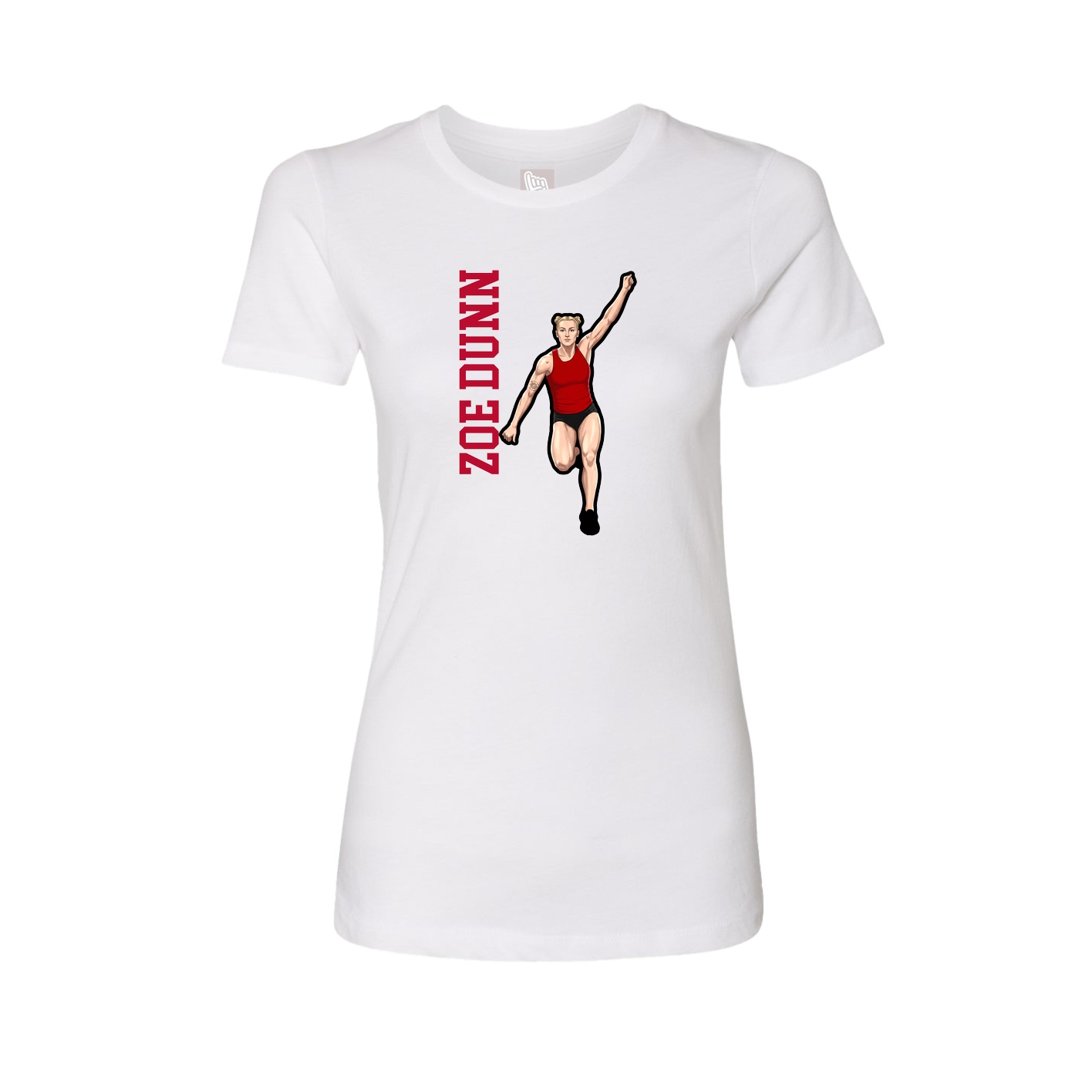 Womens Tee — Name Vertical in White
