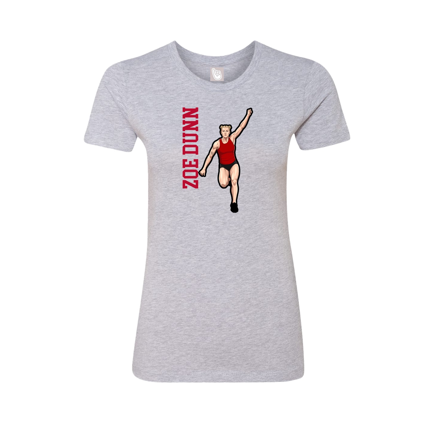Womens Tee — Name Vertical in Grey