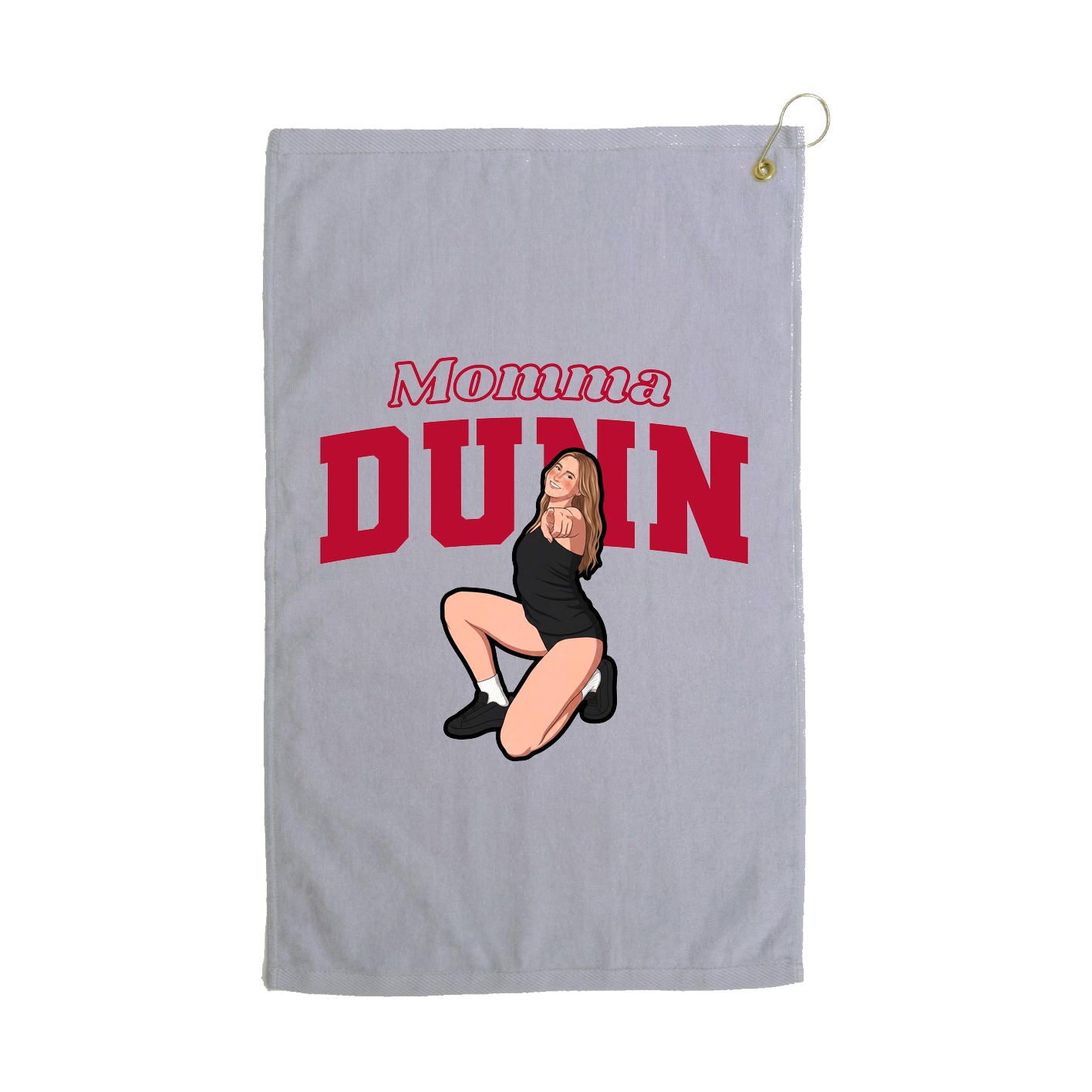 Golf Towel — Mothers Day Block in Grey
