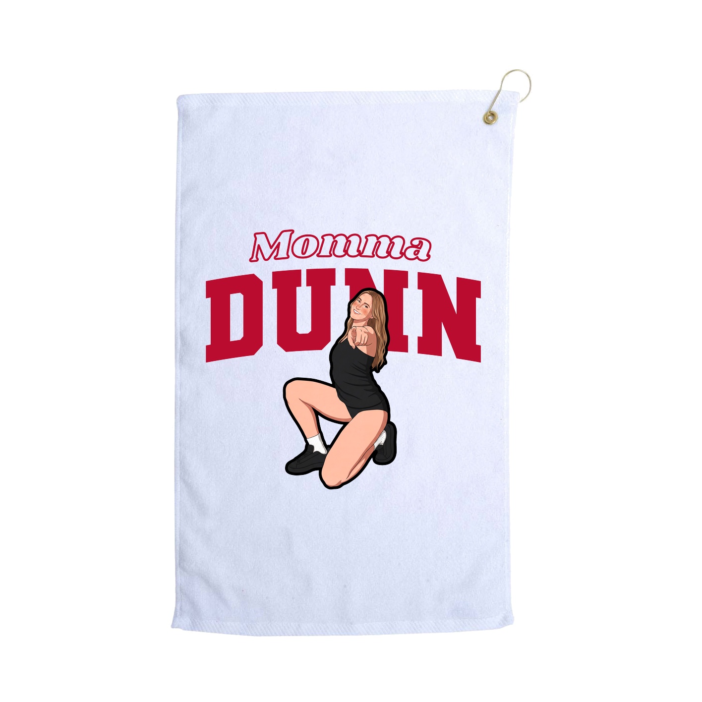 Golf Towel — Mothers Day Block in White