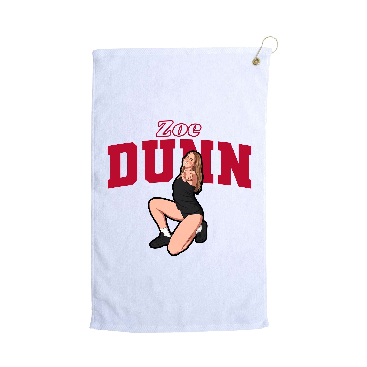 Golf Towel — Name Arch in White