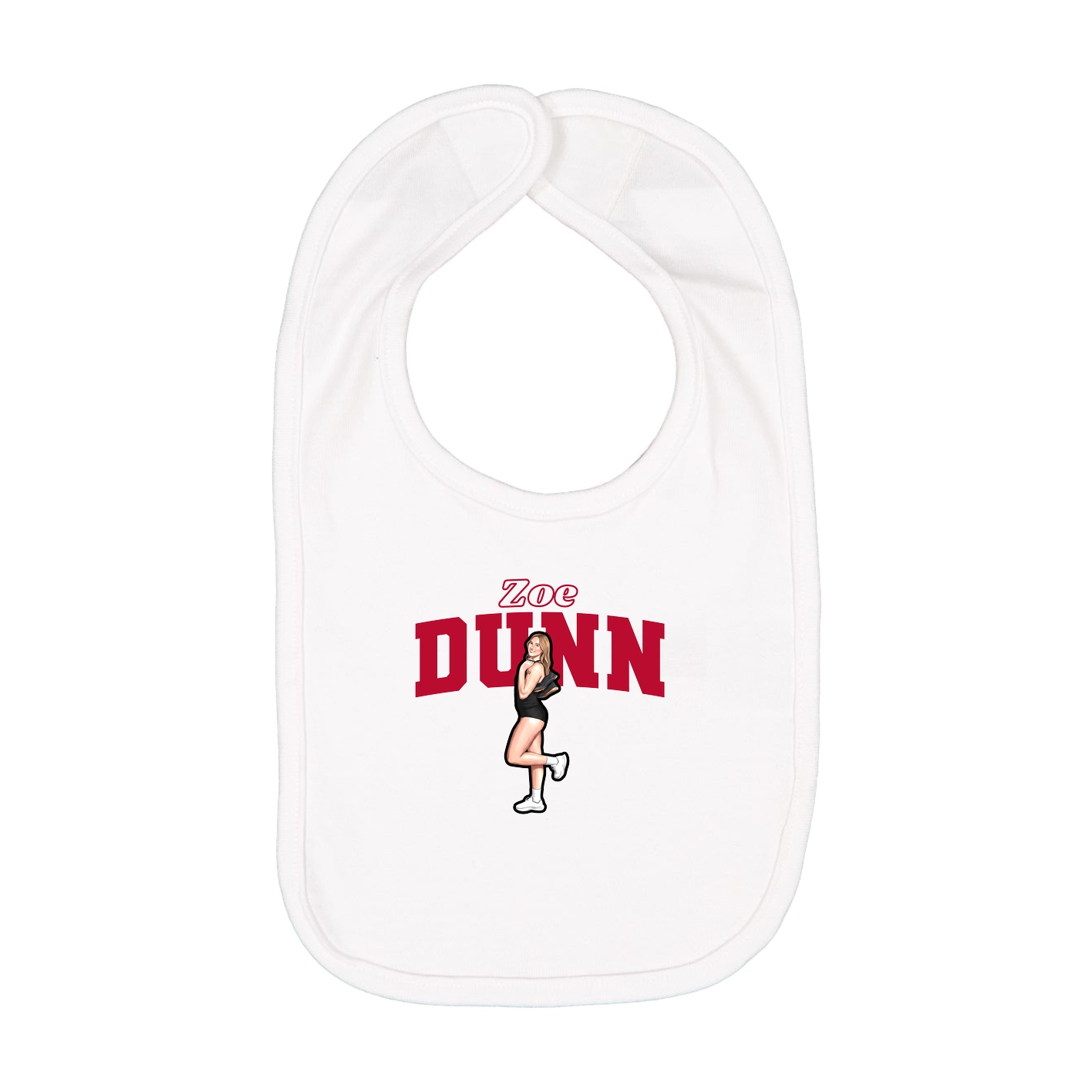 Infant Bib — Name Arch in White