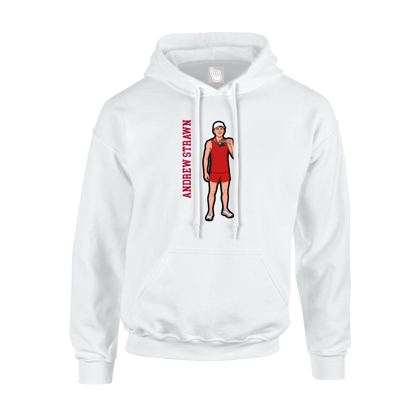 Youth Hoodie — Name Vertical in White