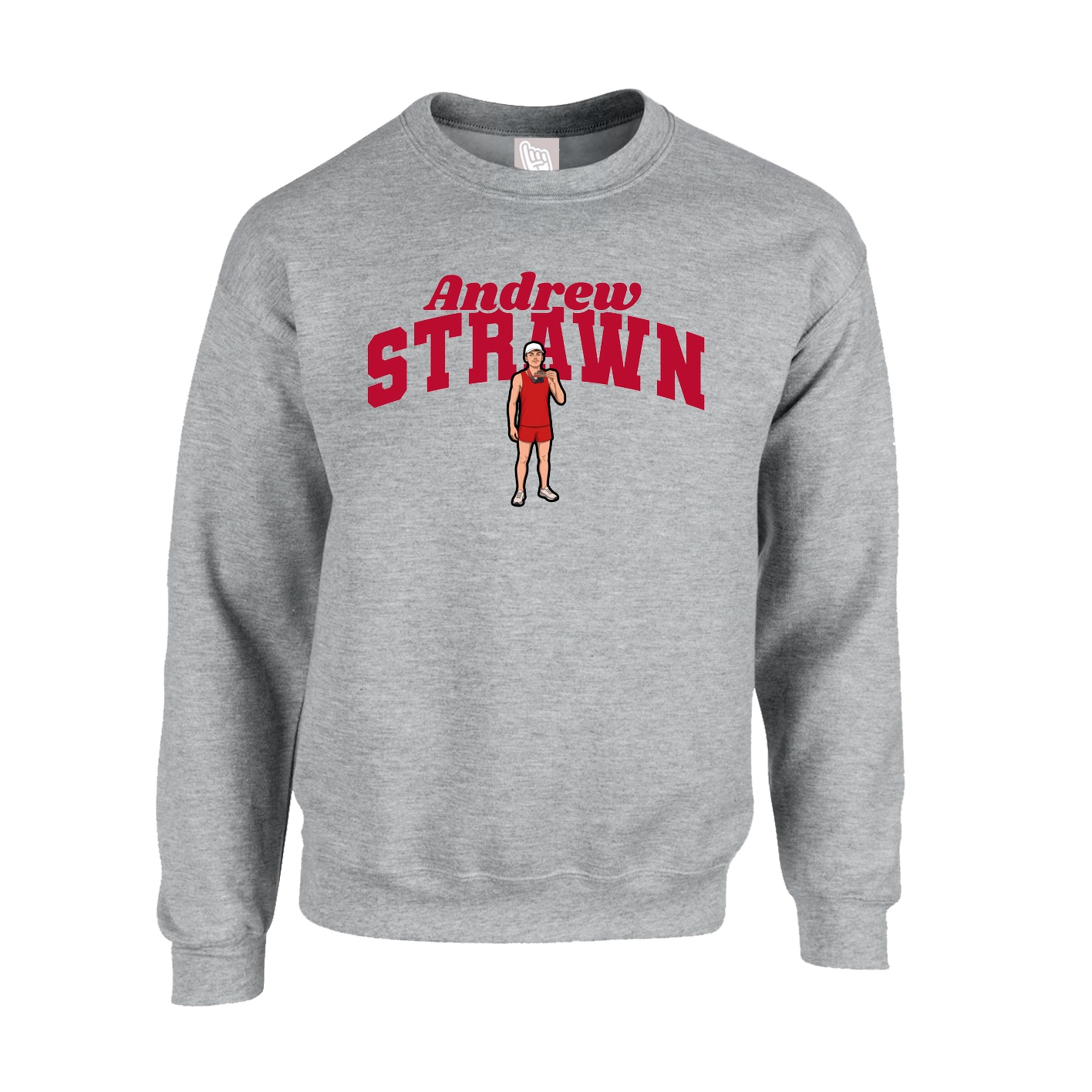 Fleece Crew — Signature Arch in Grey