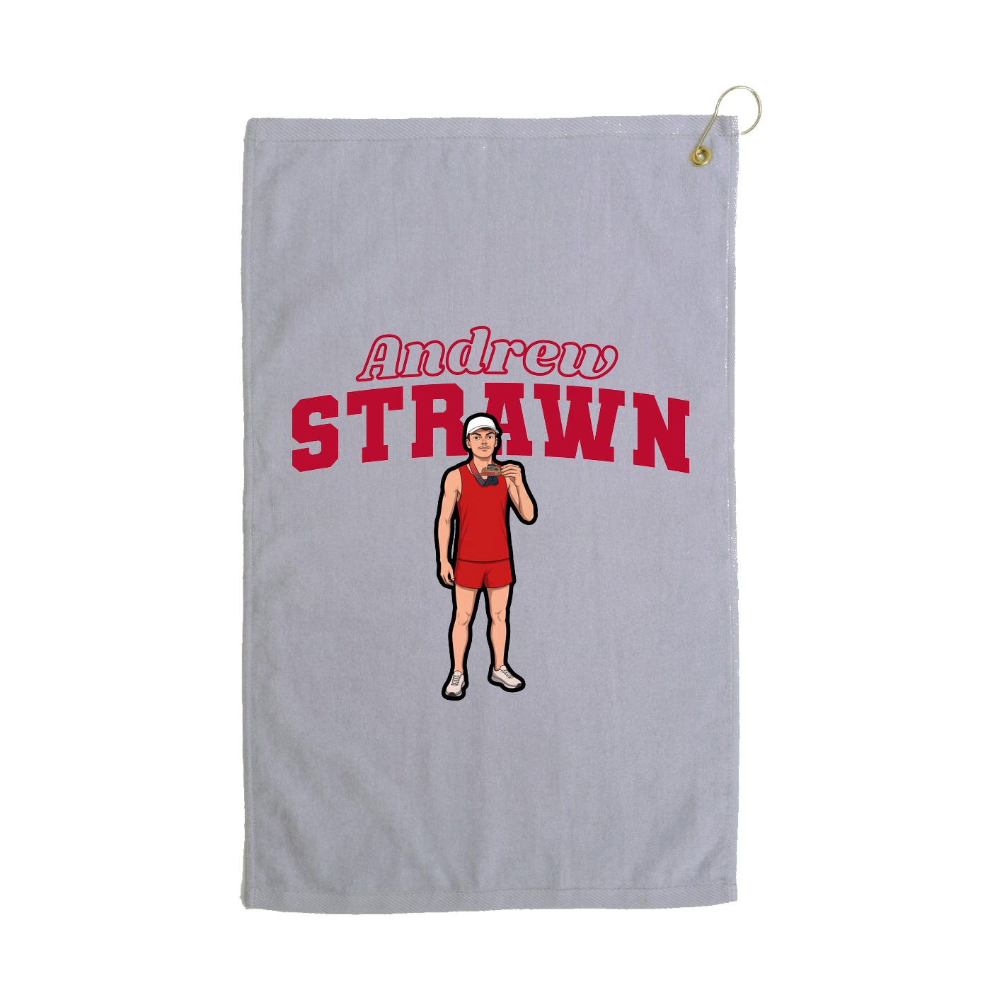 Golf Towel — Name Arch in Grey