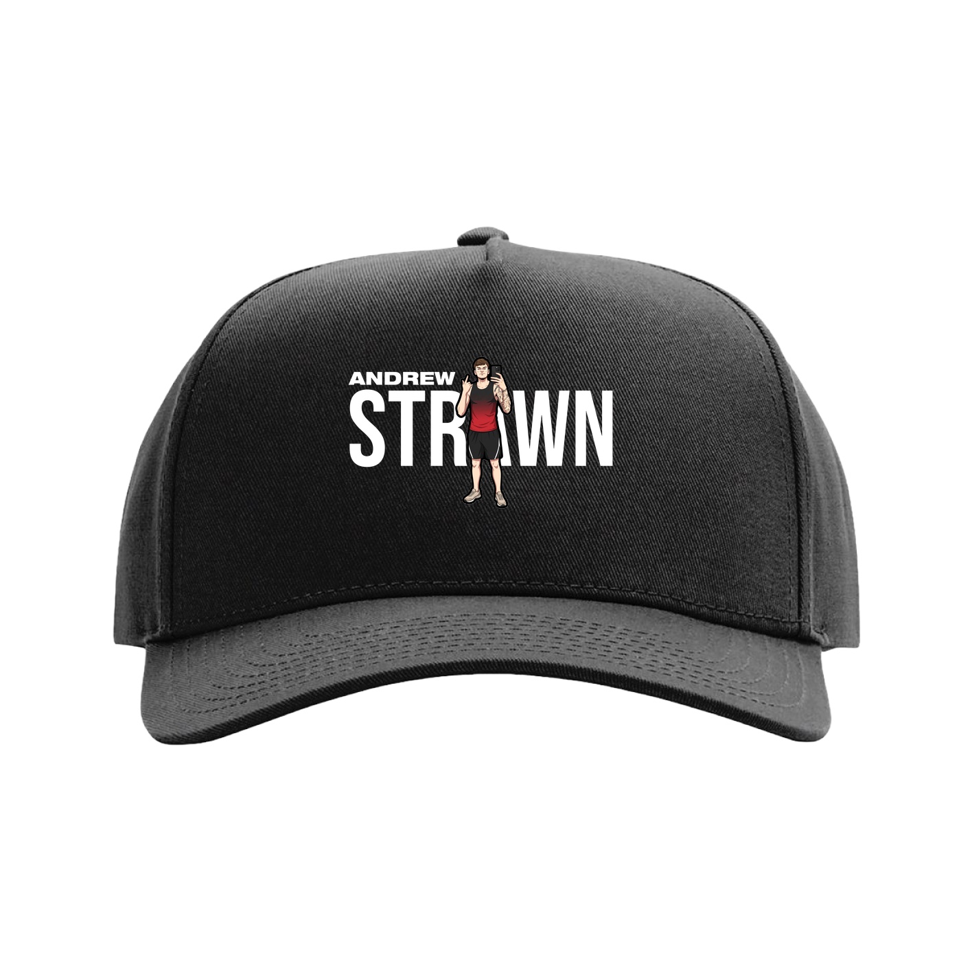Full Fabric Five-Panel Champ Cap — Player Name in Black