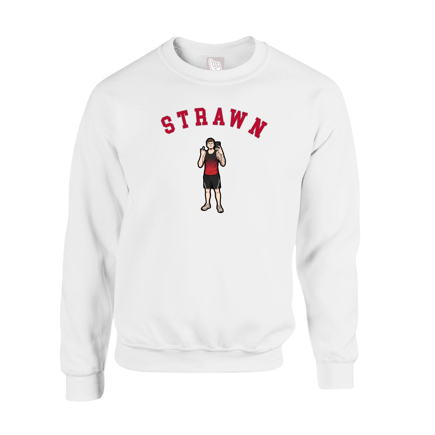 Fleece Crew — Shirsey Arch in White