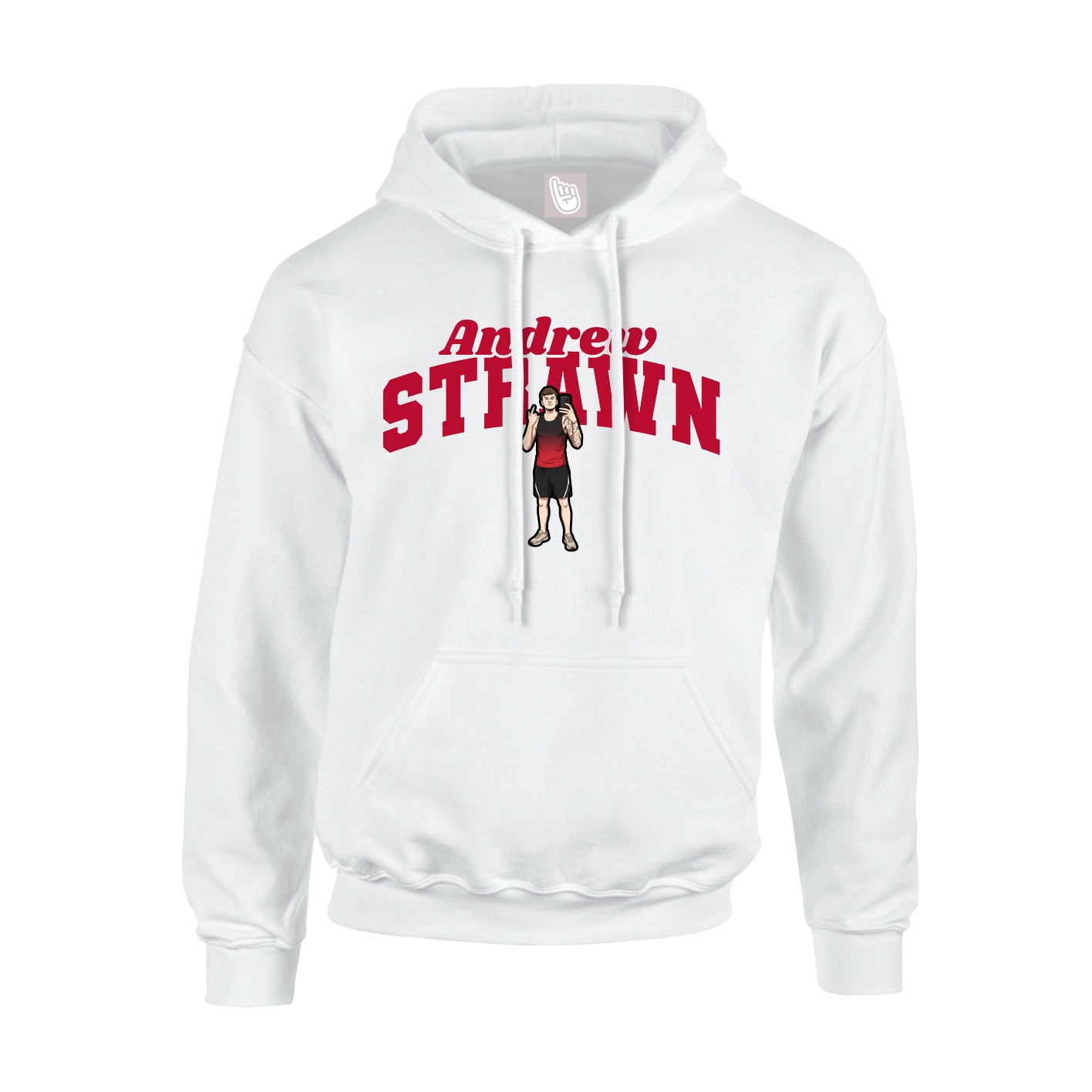 Youth Hoodie — Signature Arch in White