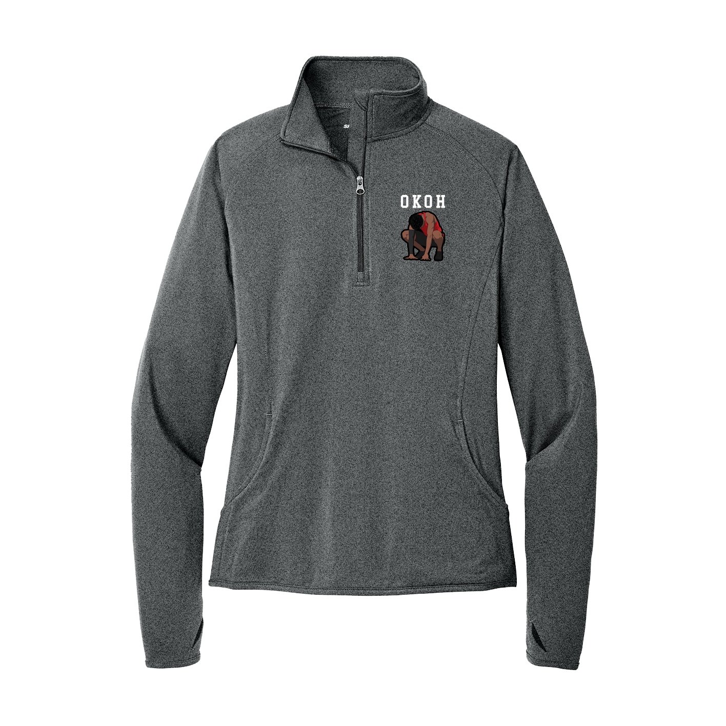 Women's Q-Zip Pullover — Shirsey in Grey