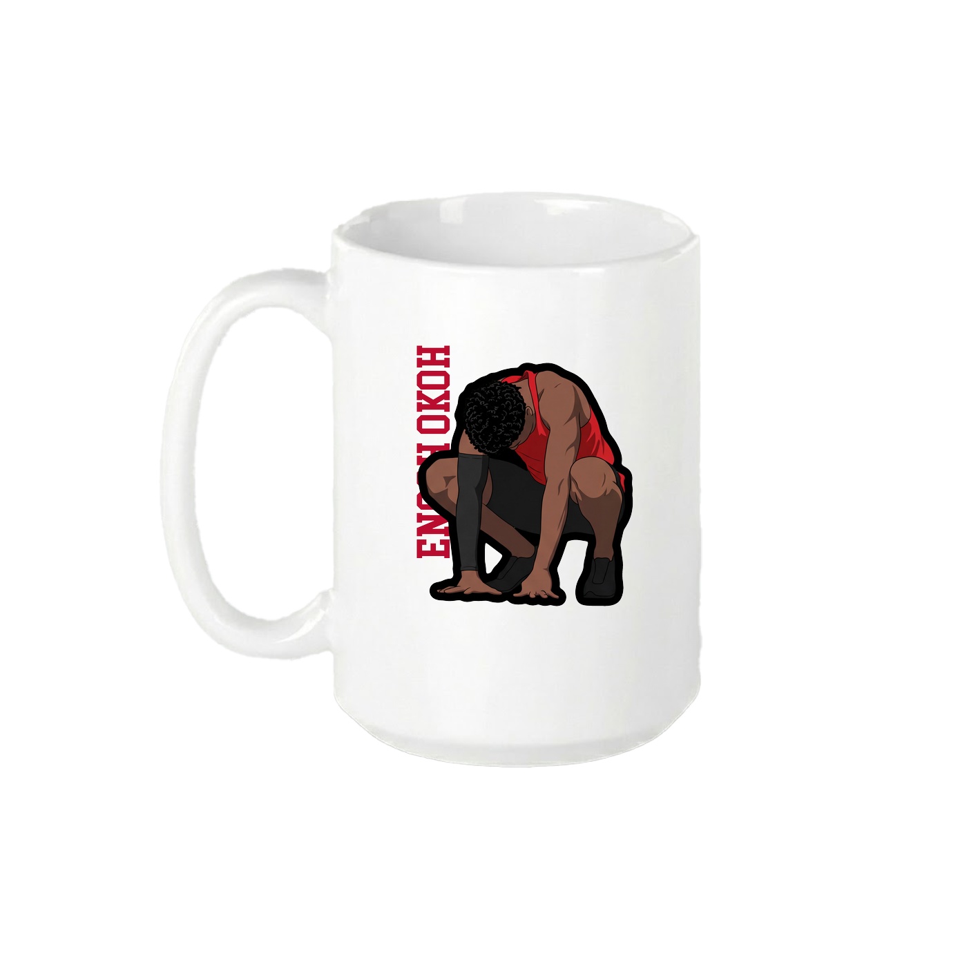 15oz Coffee Mug — Name Vertical in White