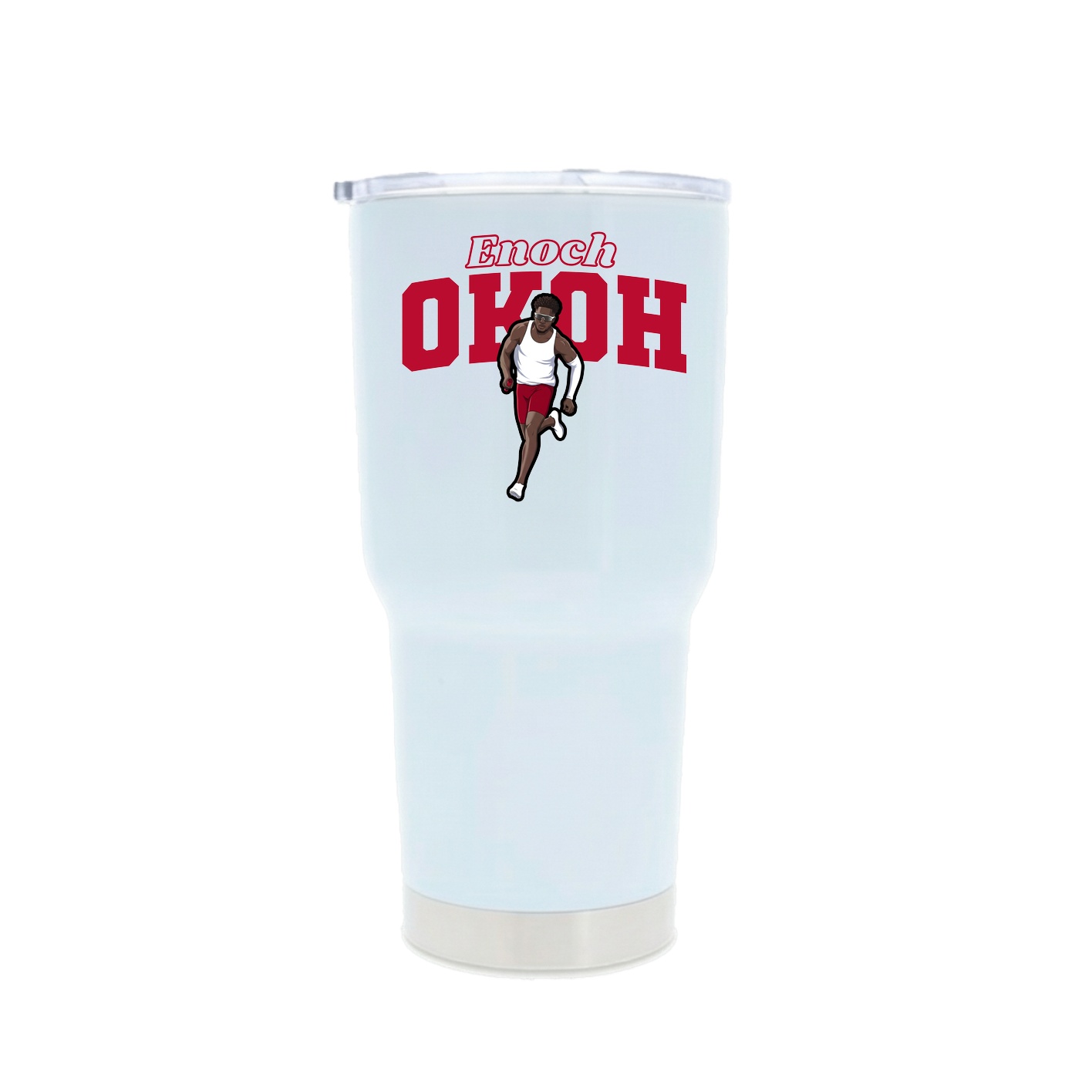 30oz Stainless Steel Tumbler — Name Arch in White