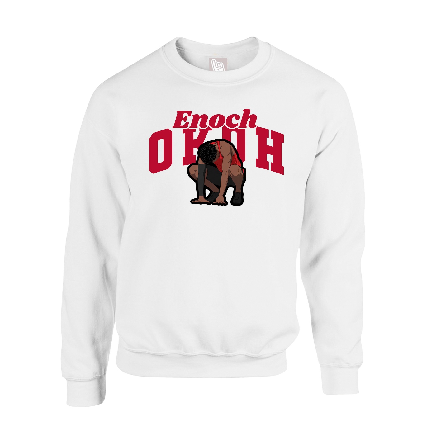 Fleece Crew — Signature Arch in White