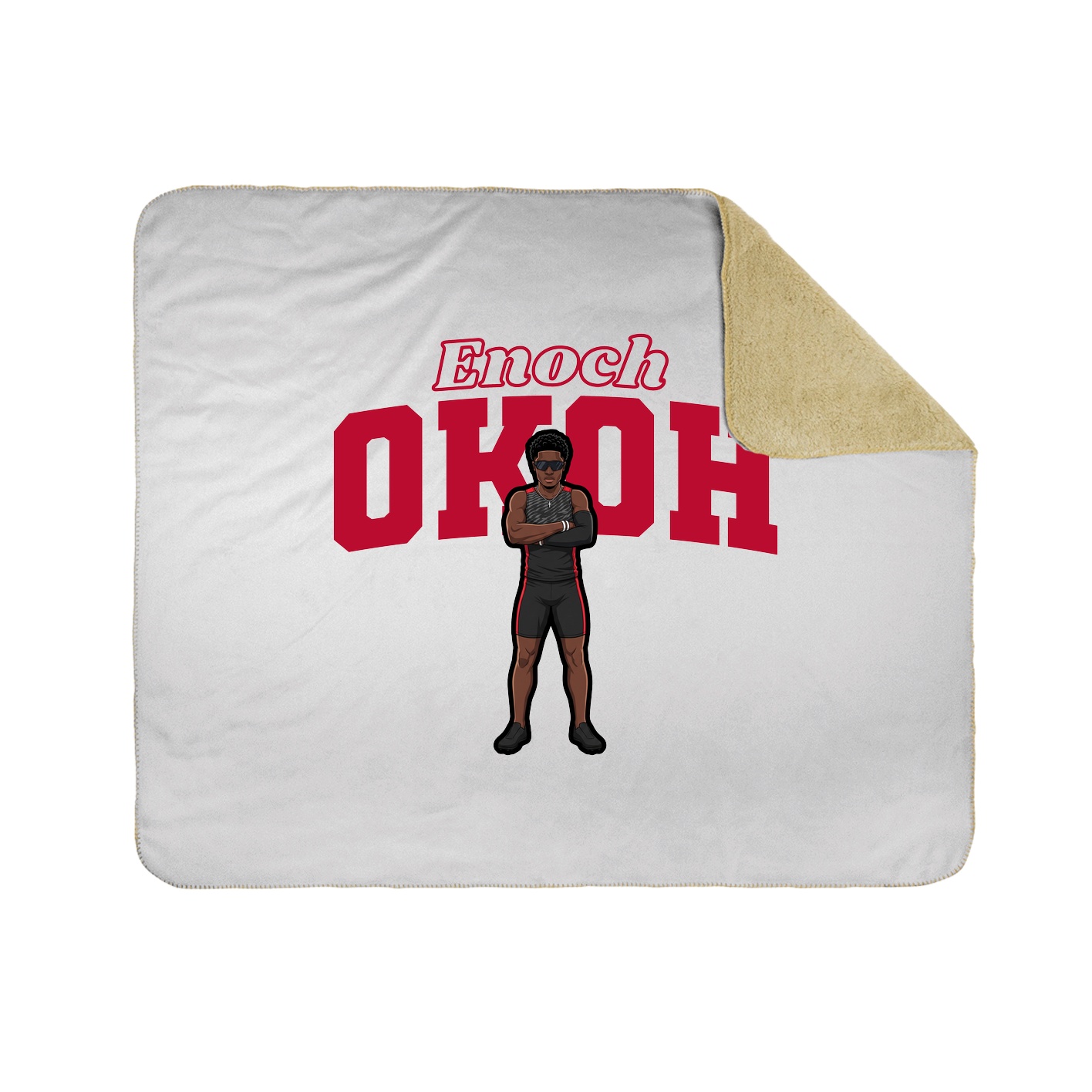 Throw Blanket — Name Arch in White