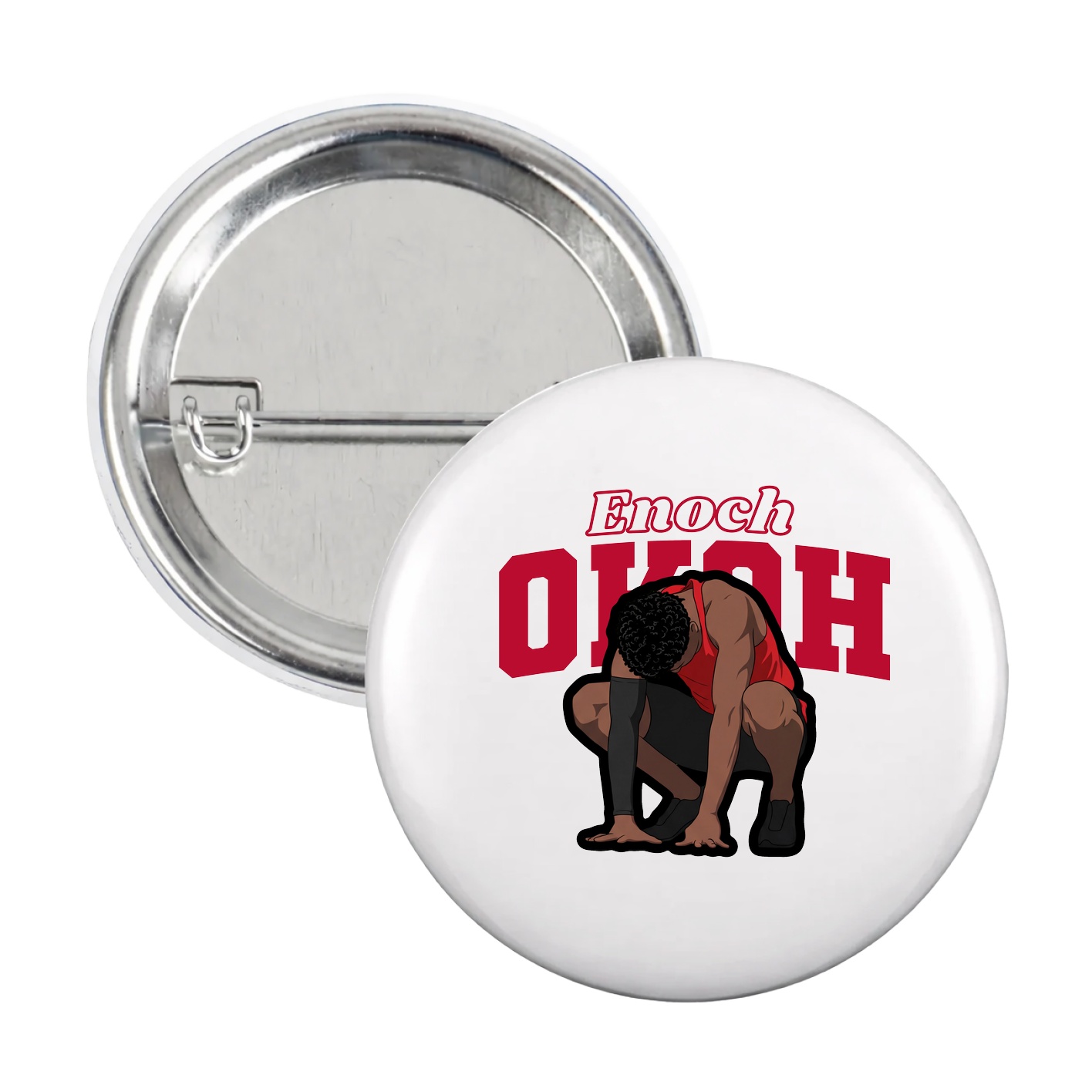 Game Day Button — Name Arch in White