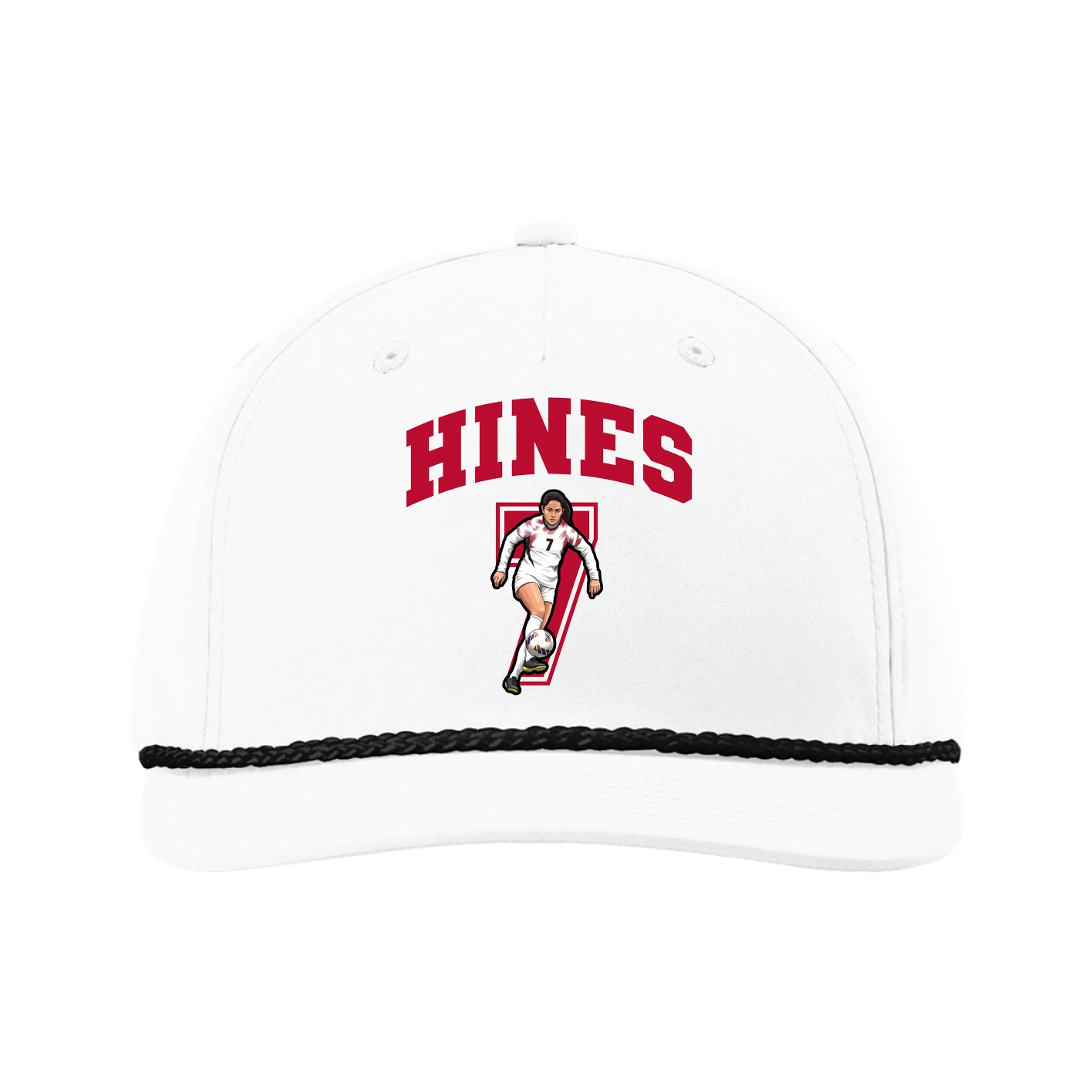 Five-Panel Classic Rope Cap — Number in White