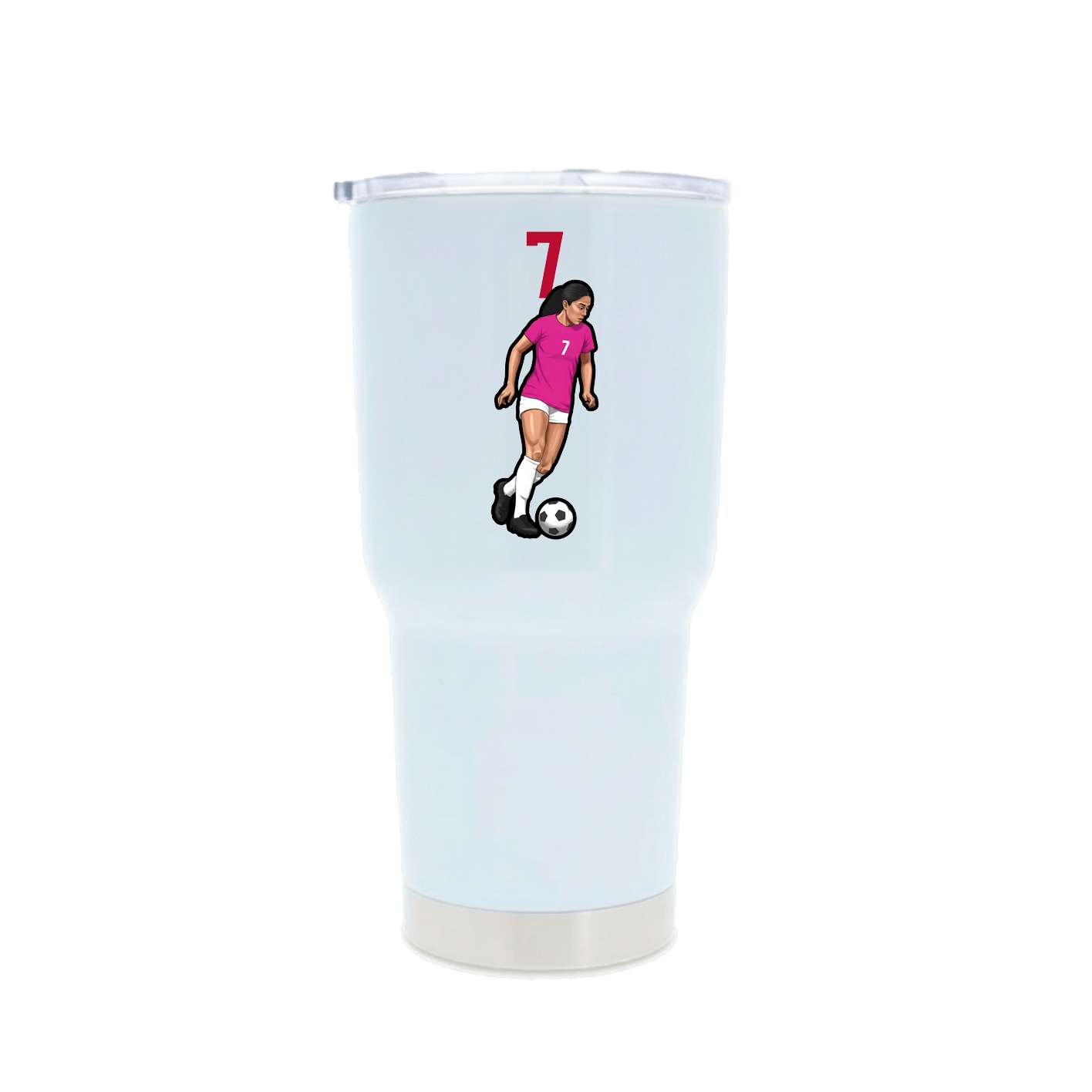 30oz Stainless Steel Tumbler — Number Top in White