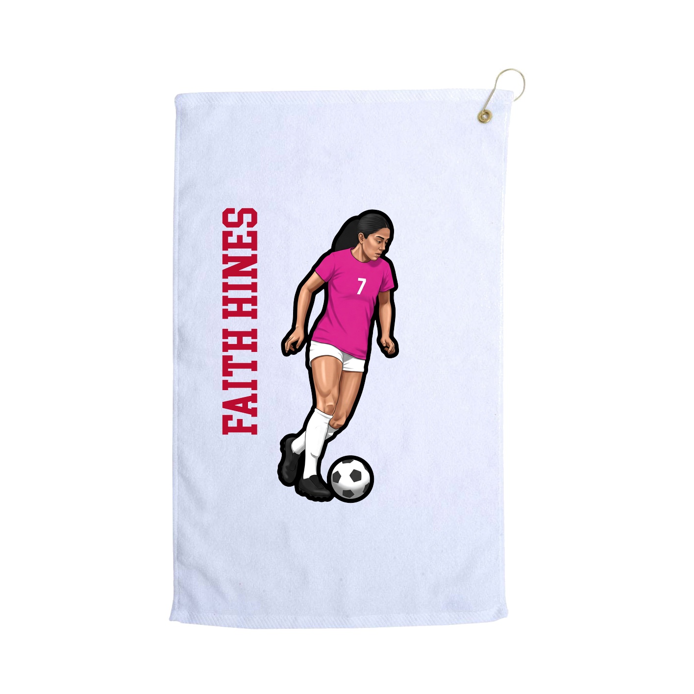 Golf Towel — Name Vertical in White
