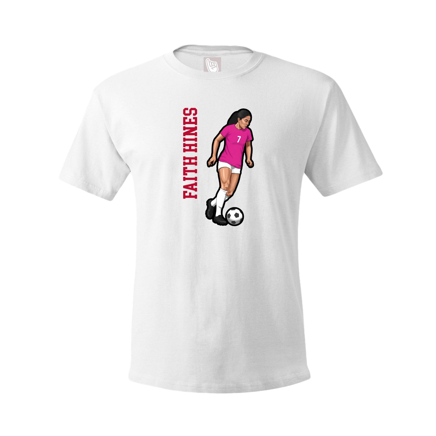 Tee — Name Vertical in White