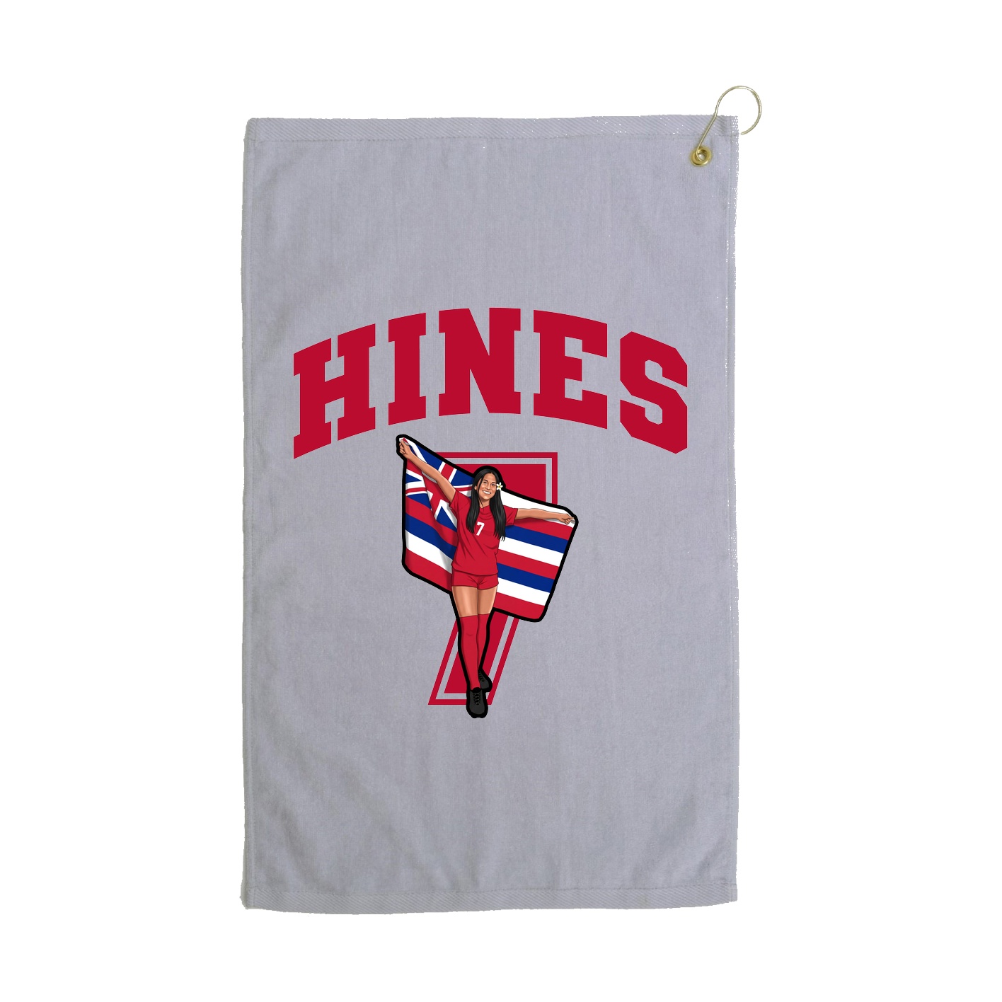 Golf Towel — Number in Grey