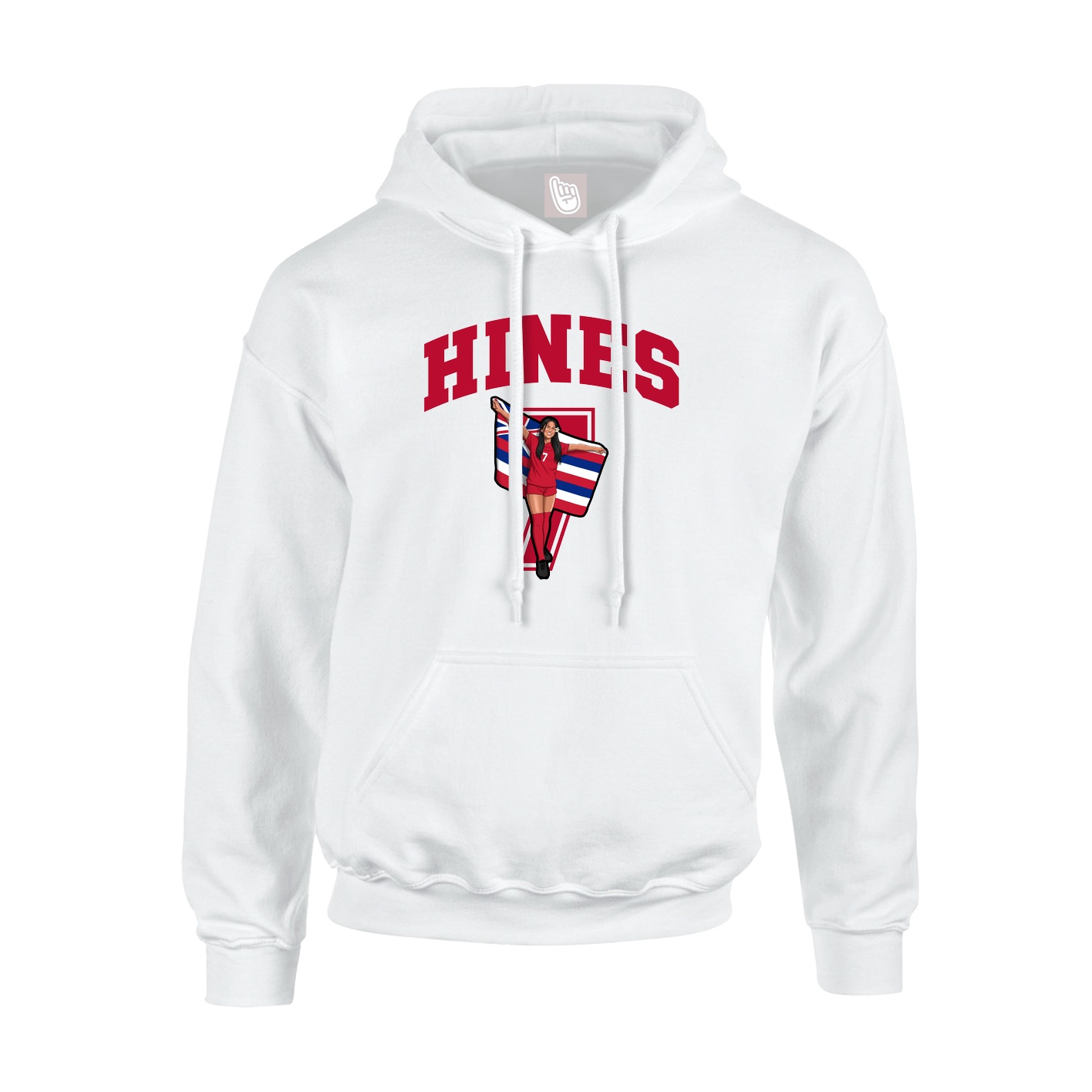 Hoodie — Number in White