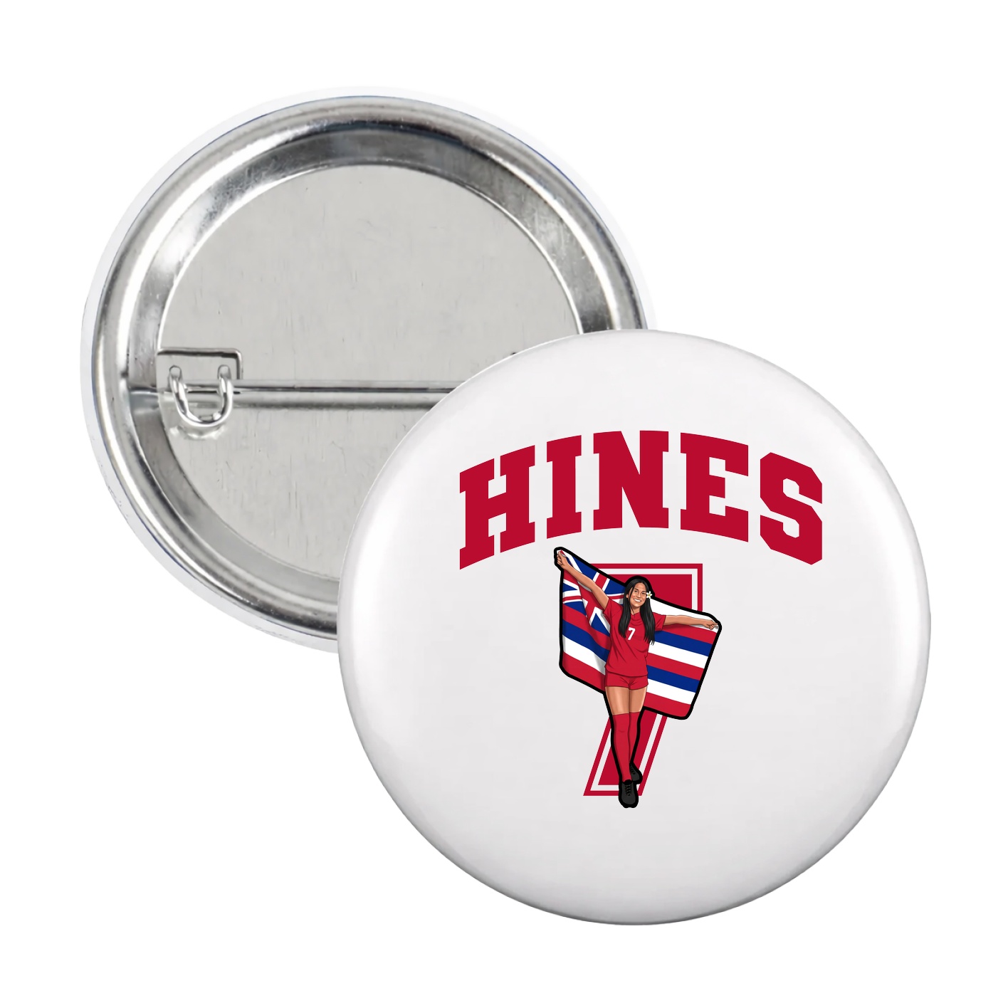 Game Day Button — Number in White