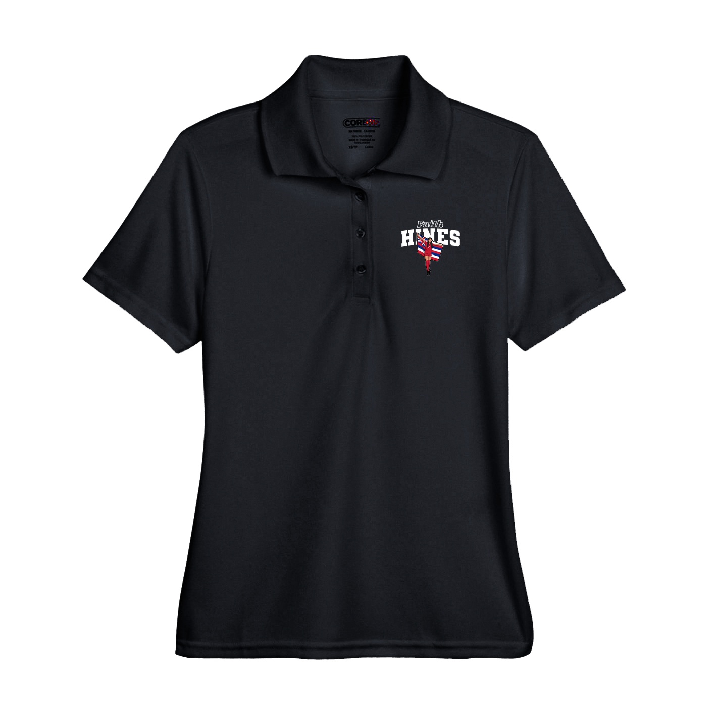Performance Polo — Name Arch in Black