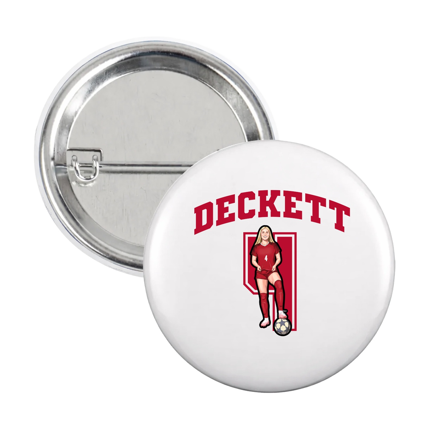 Game Day Button — Number in White