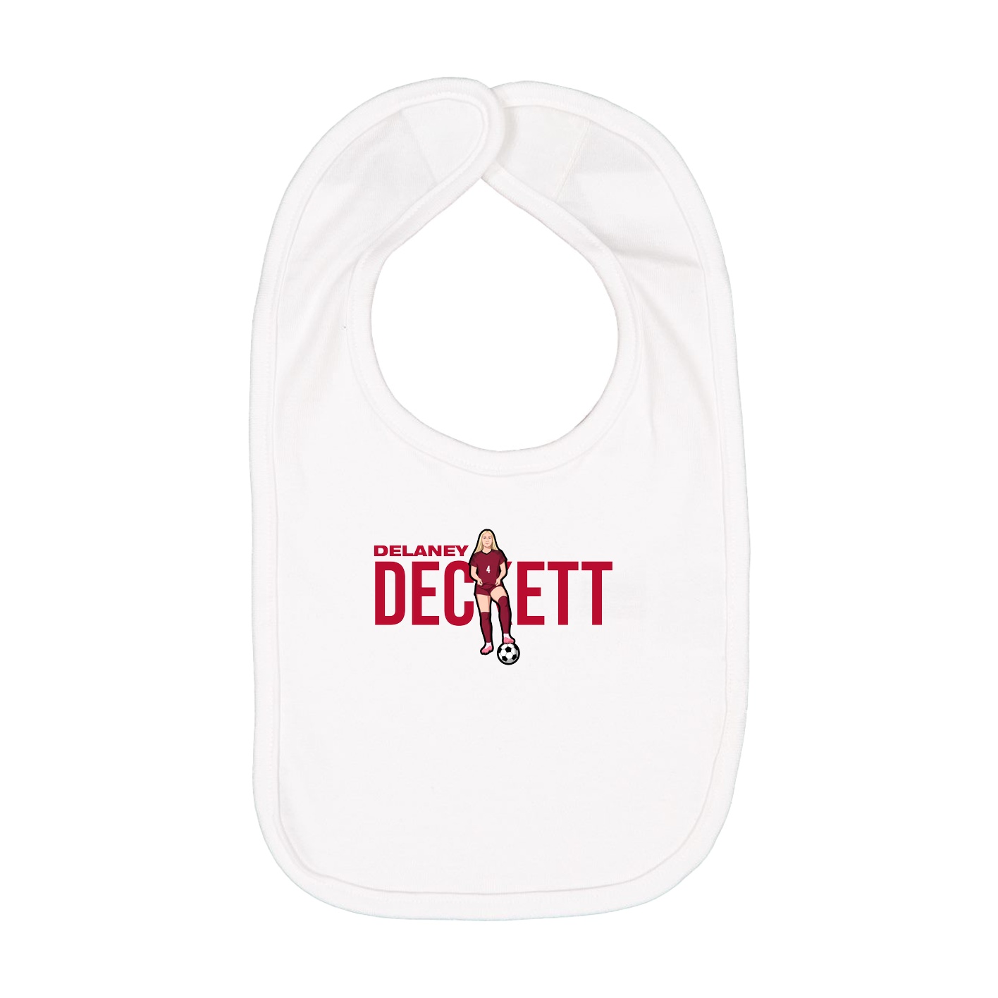 Infant Bib — Player Name in White