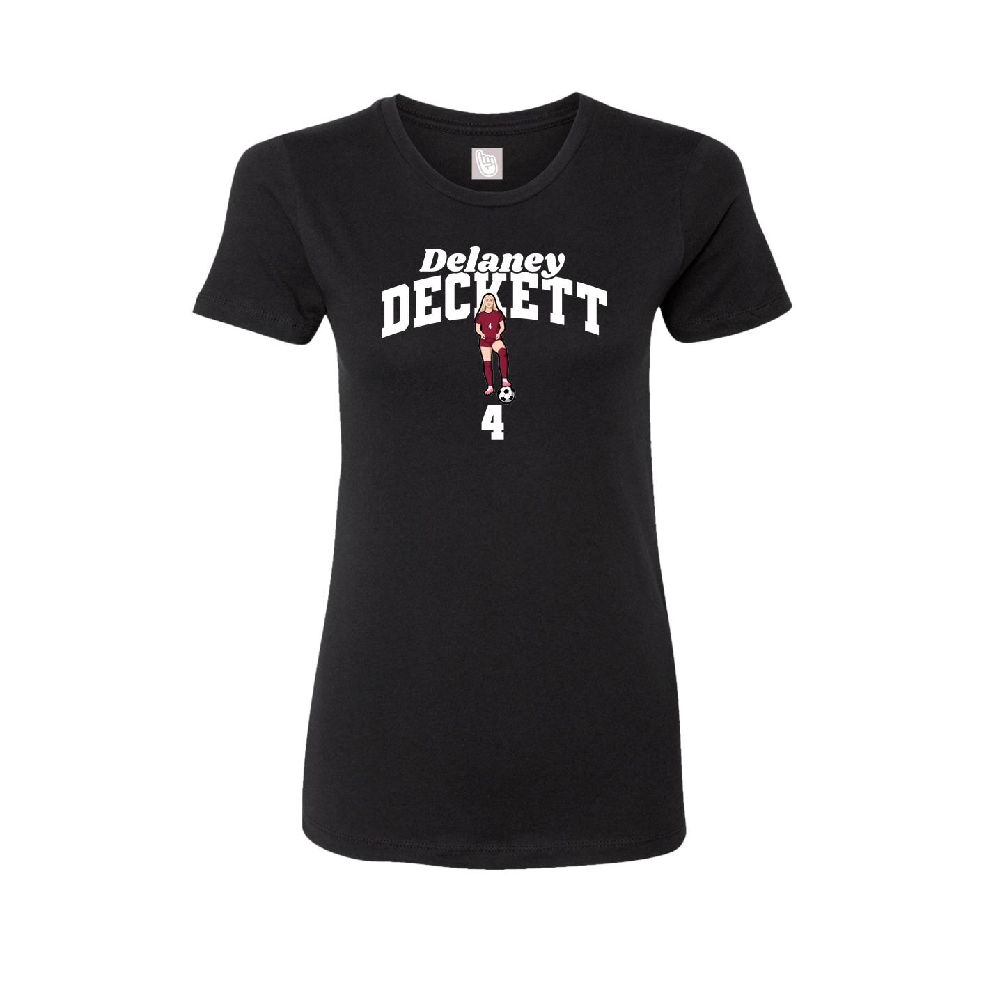 Fitted Women's Tee — Signature Arch in Black