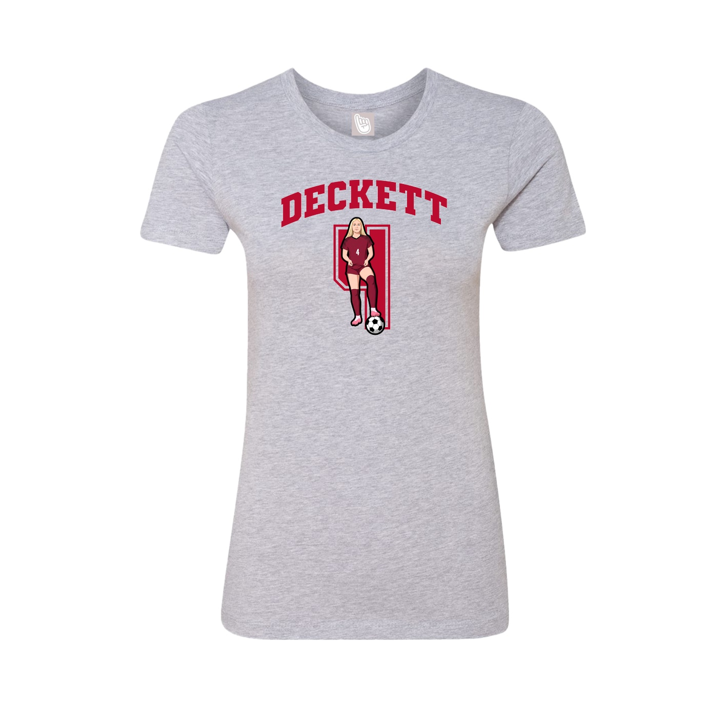 Fitted Women's Tee — Number in Grey
