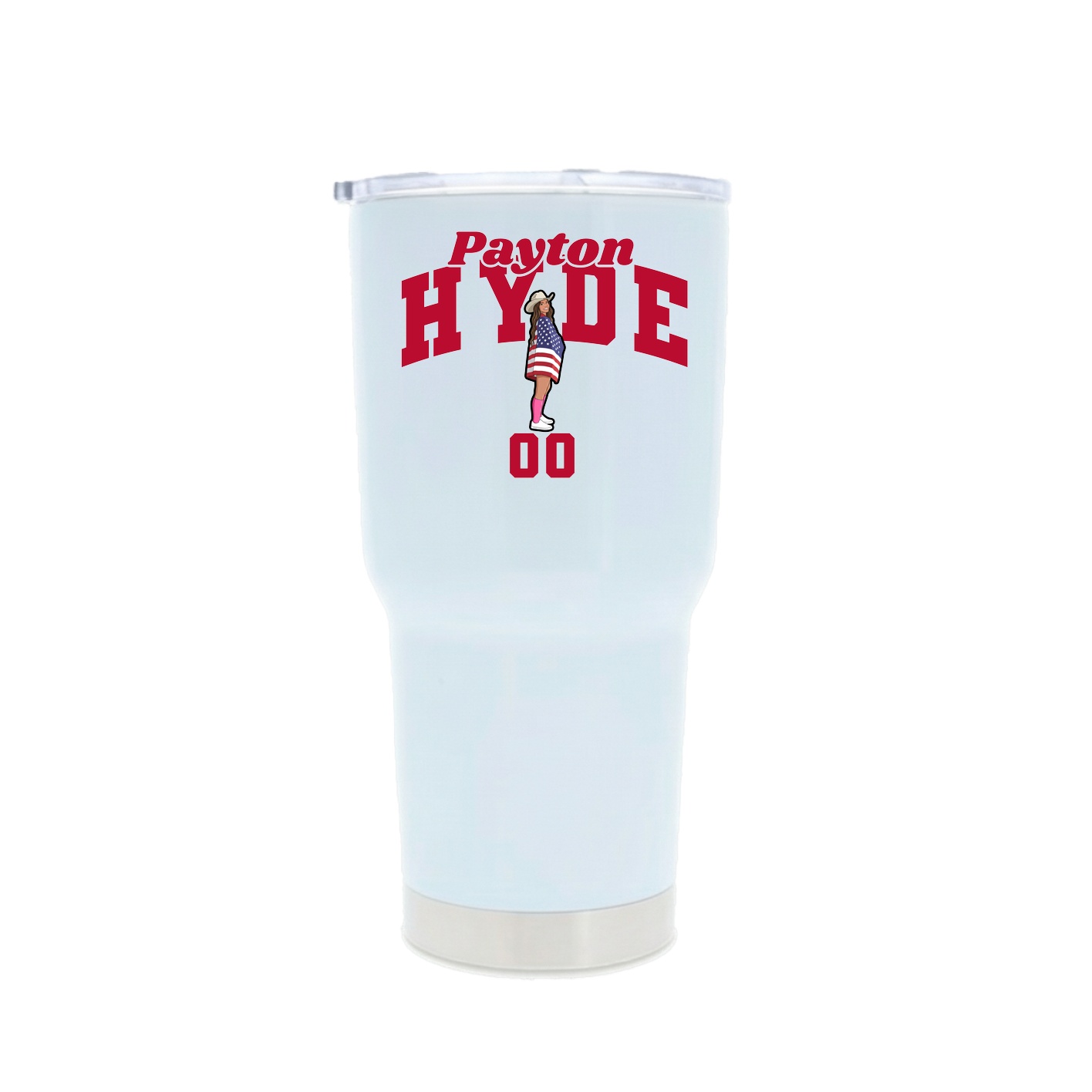 30oz Stainless Steel Tumbler — Signature Arch in White