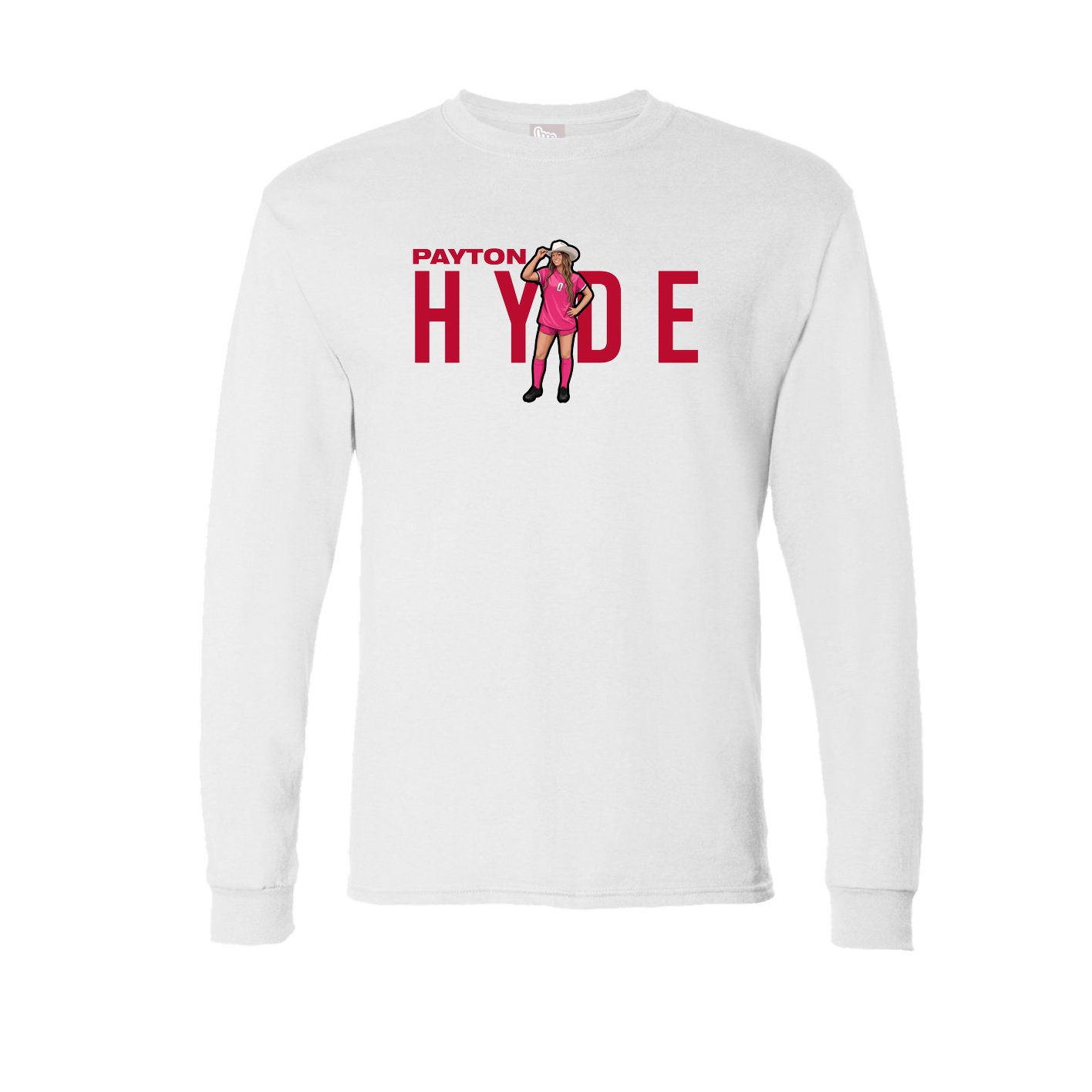 Long Sleeve Tee — Player Name in White