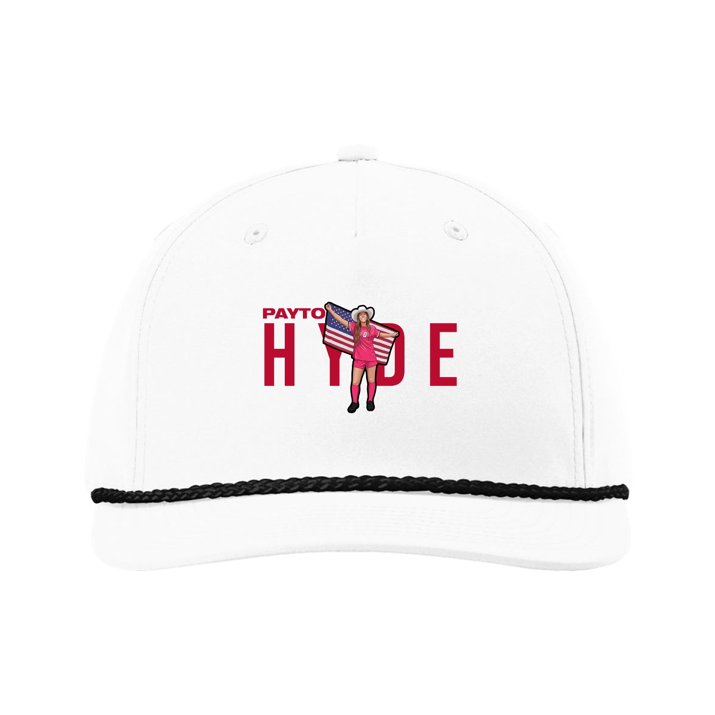 Five-Panel Classic Rope Cap — Player Name in White