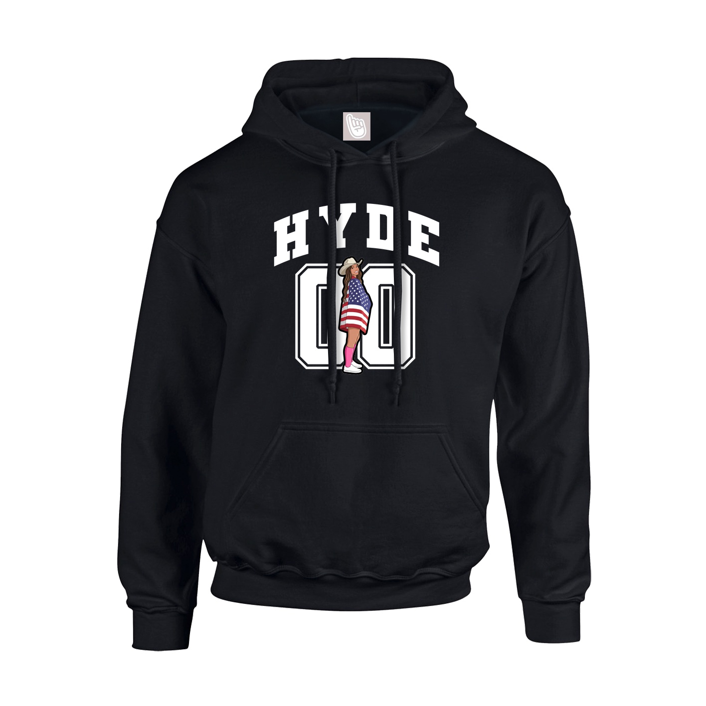 Youth Hoodie — Number in Black