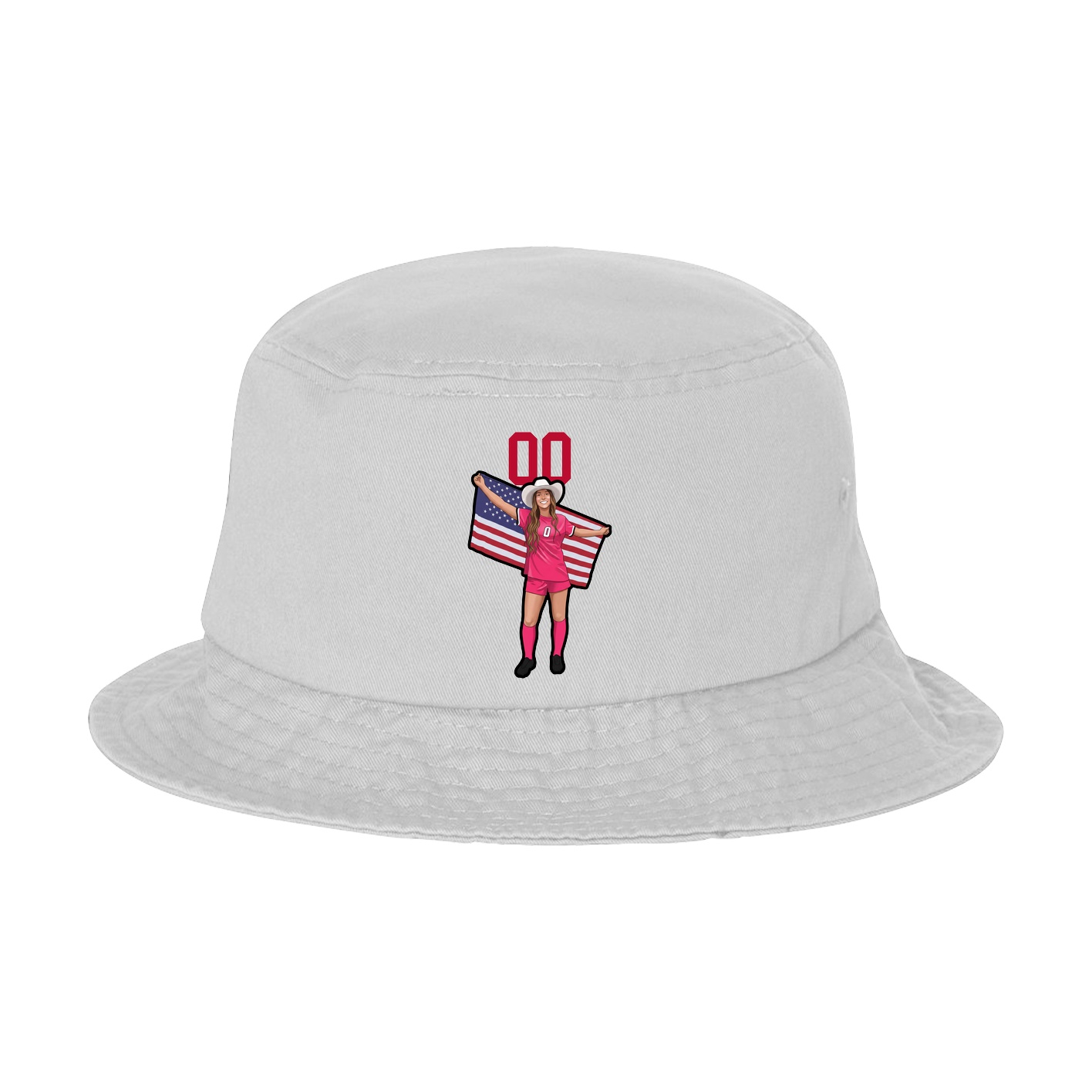 Bucket Cap — Number Top in White