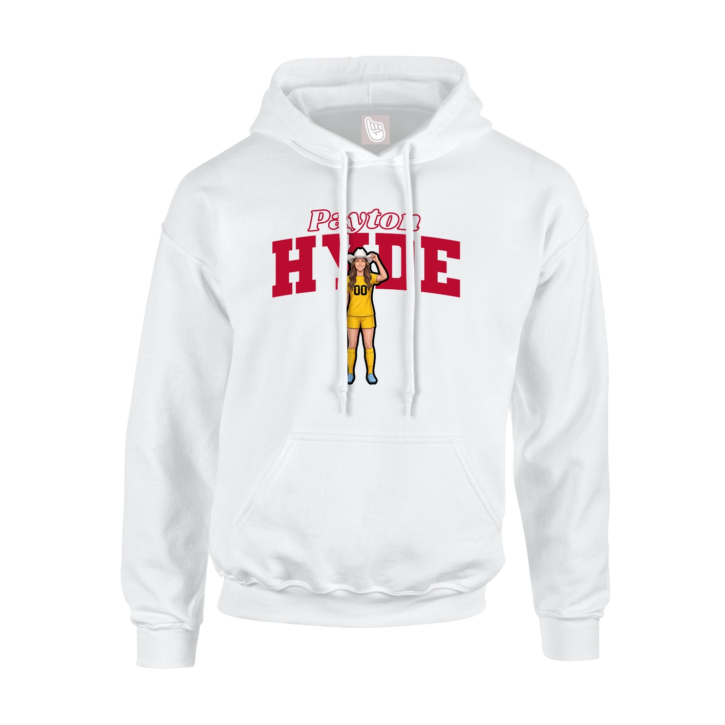 Hoodie — Name Arch in White