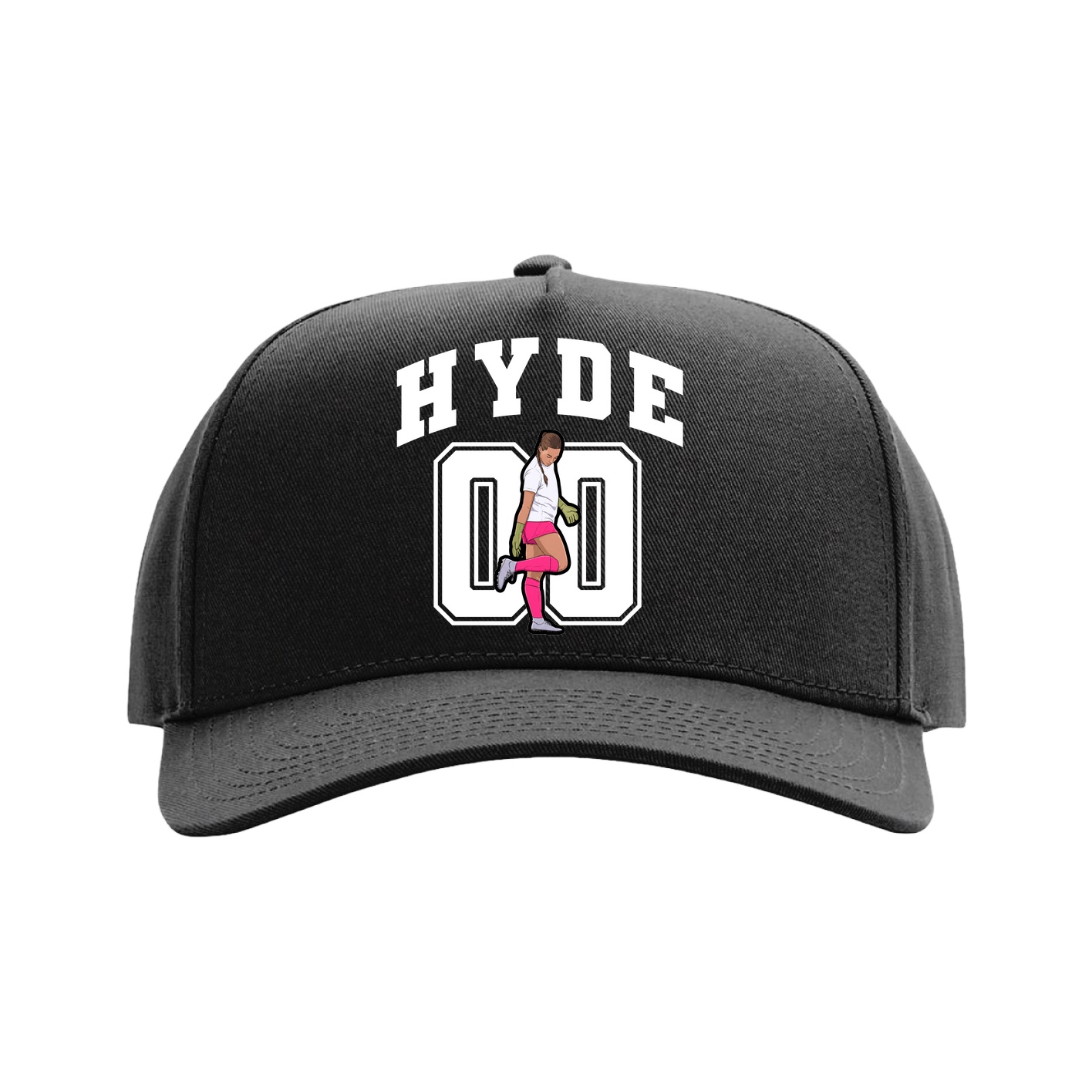Full Fabric Five-Panel Champ Cap — Number in Black