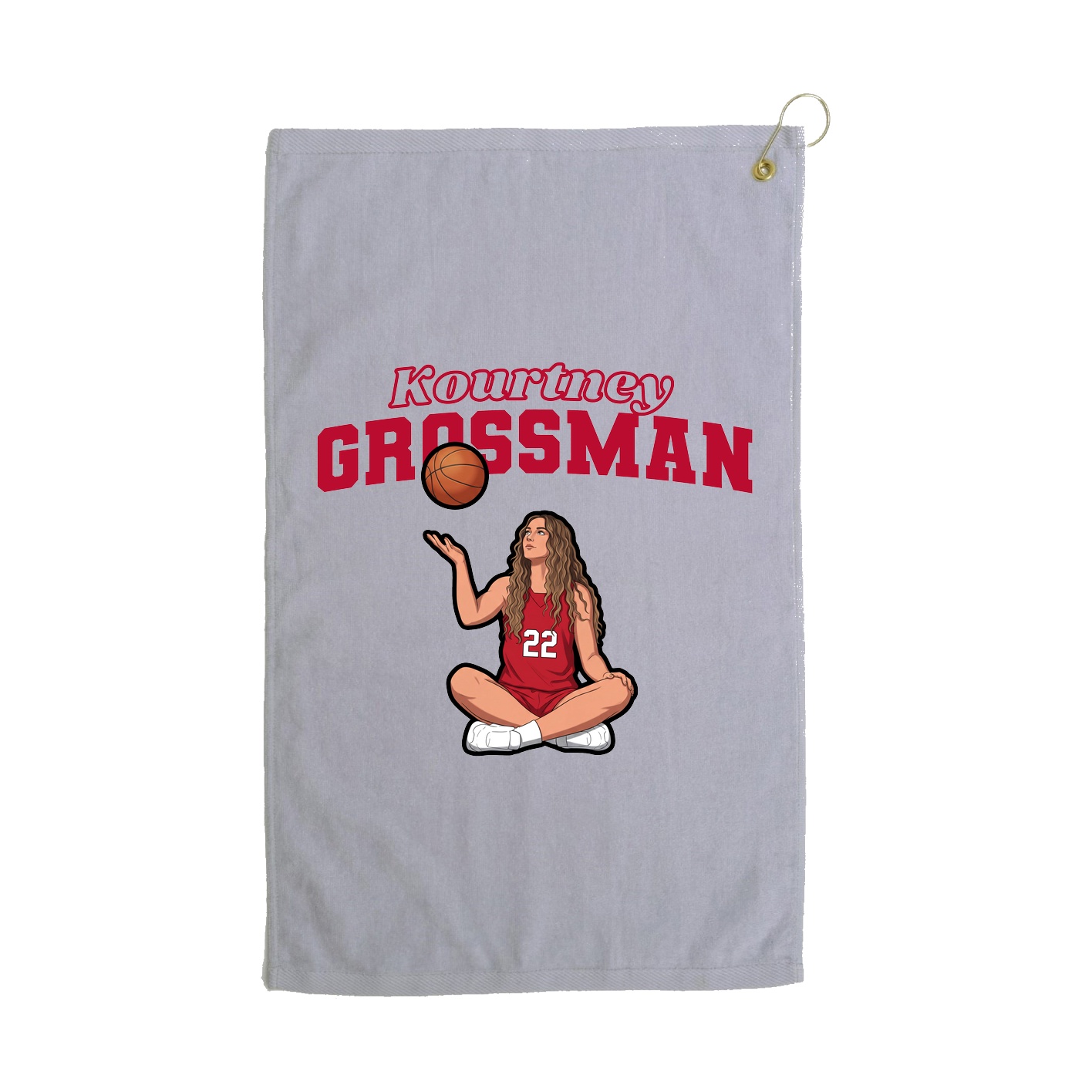 Golf Towel — Name Arch in Grey