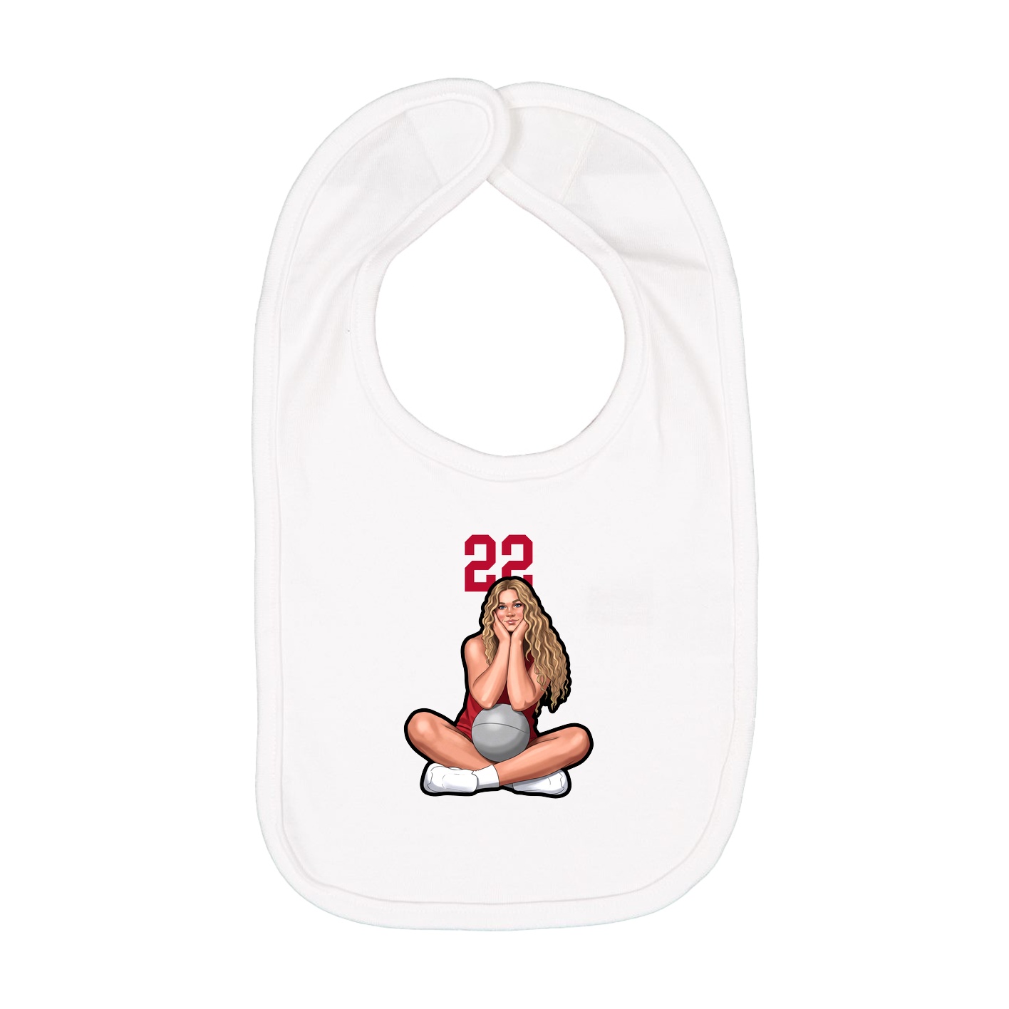 Infant Bib — Number Top in White