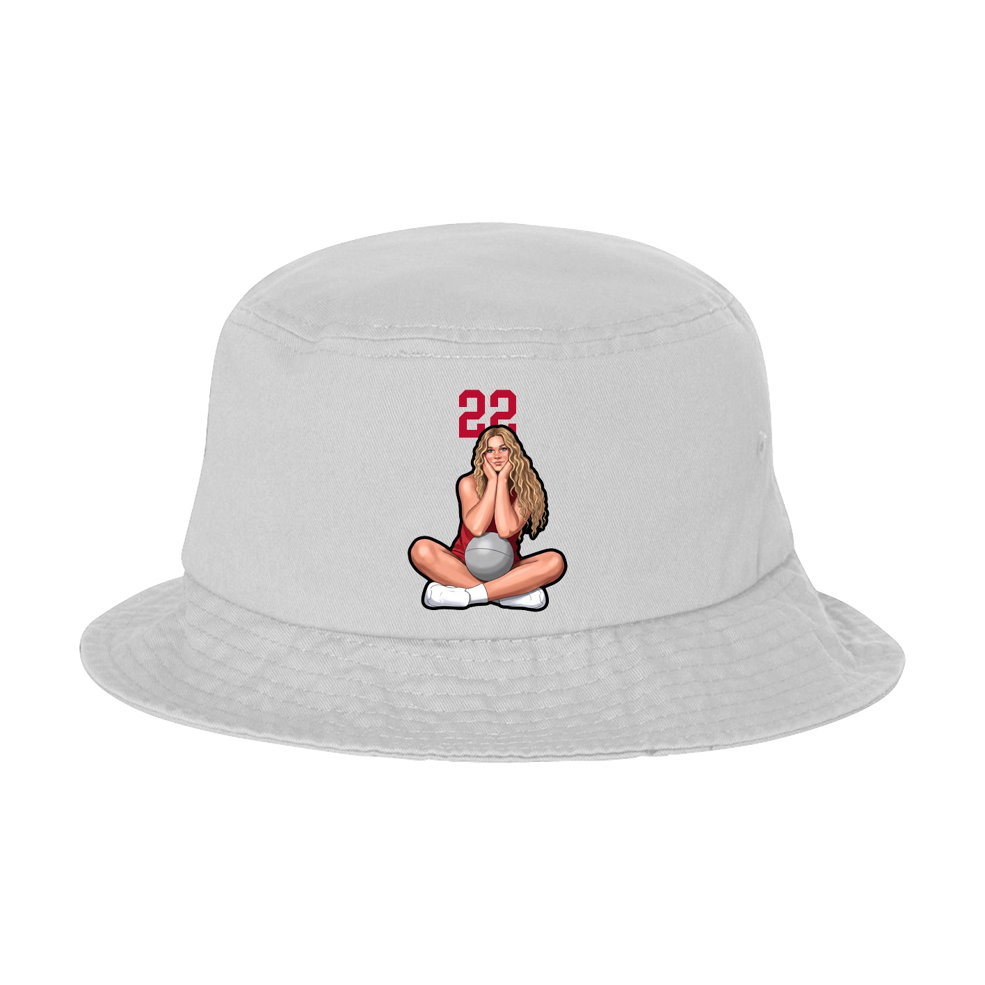 Bucket Cap — Number Top in White